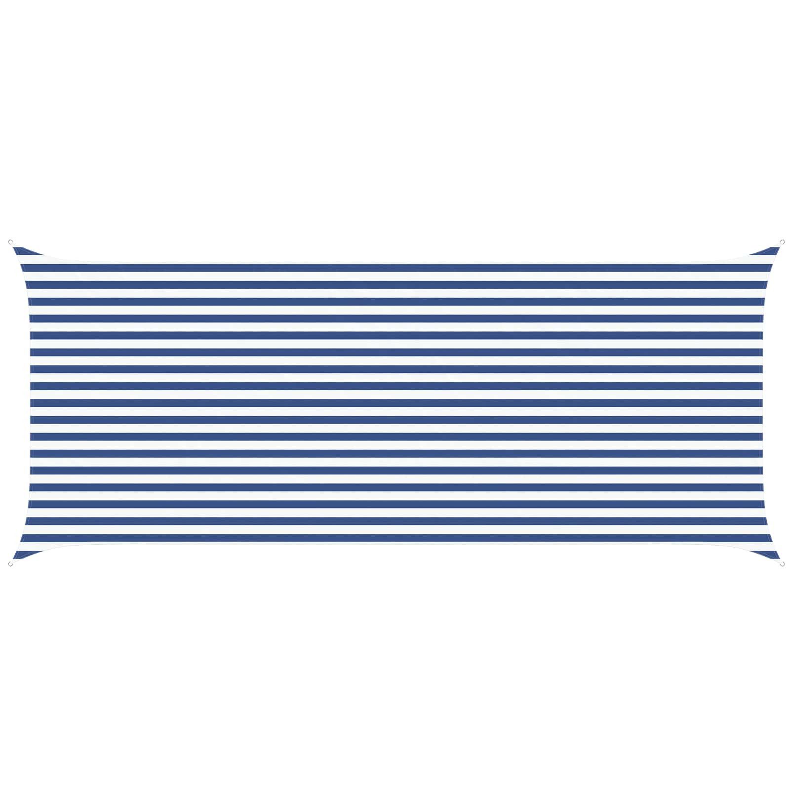 vidaXL Sonnensegel Sonnensegel Blau und Weiß 6 x 2,5 m 100 % Polyester Oxford, (1-tlg)