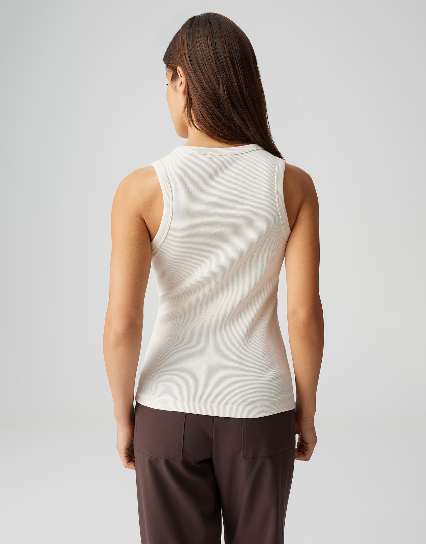 OPUS Tanktop Slim Top aus geripptem BCI Cotton Mix Weicher Griff, elastischer Stoff, Rundhalsausschnitt