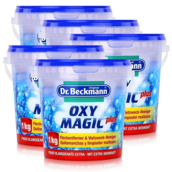 Dr. Beckmann 5x Dr. Beckmann Oxy Magic plus Pulver 1 kg - Extra Weiß-Kraft Spezialwaschmittel