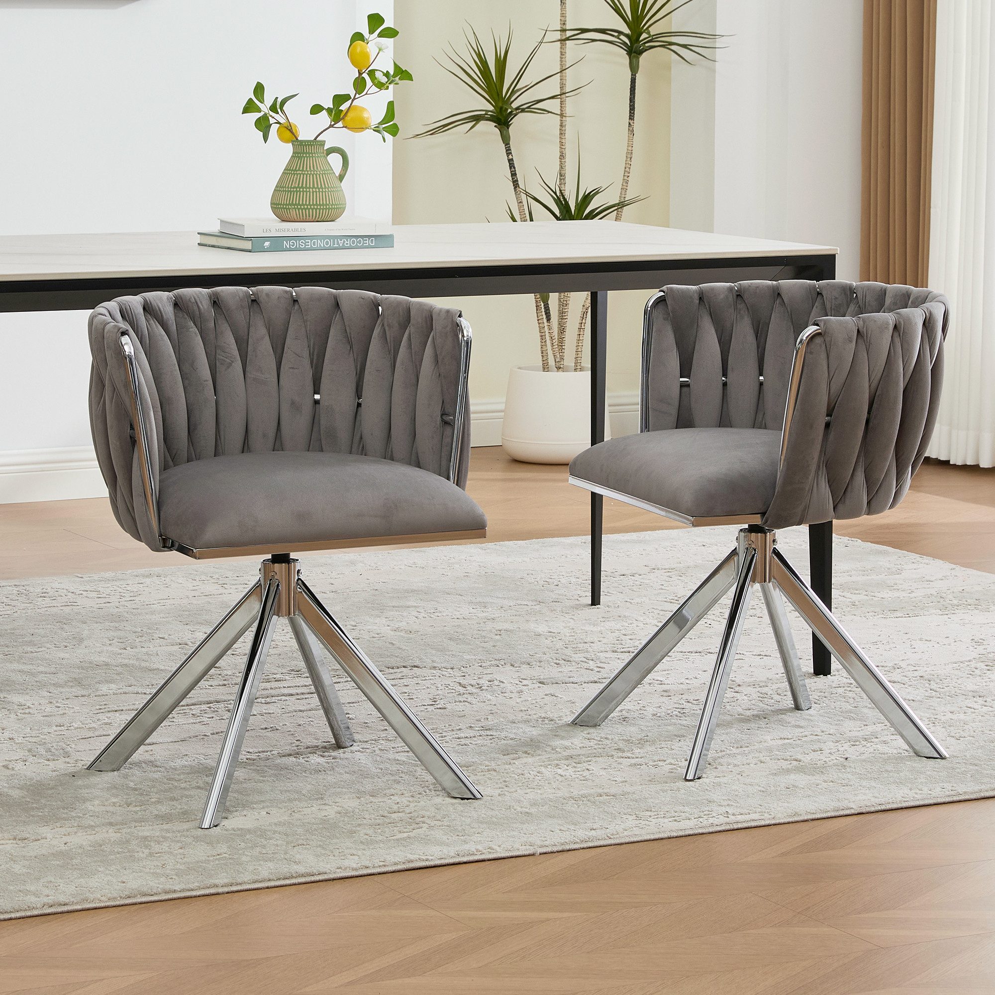 KLAM HOME Esszimmerstuhl Hochwertiger Samt-Drehsessel mit günstig online kaufen