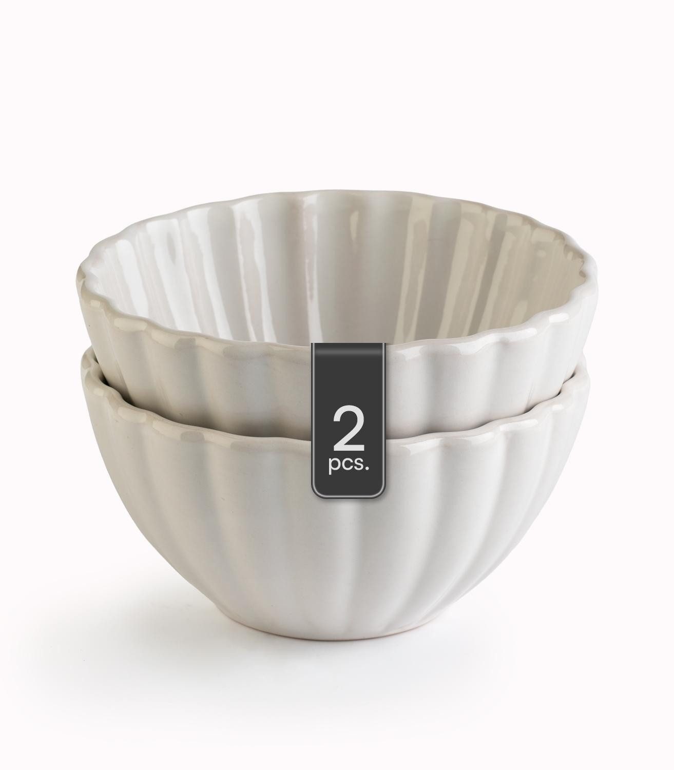 Müslischale GROOVES, Ø 14 cm, Creme, Steingut