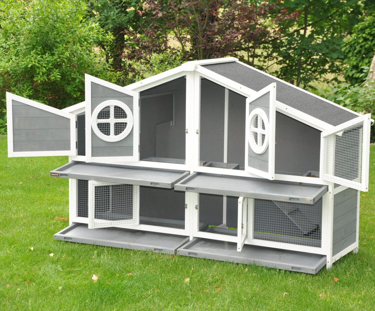 nanook Kleintierkäfig Kleintierstall Momo XXL grau 164 x 48 x 110 cm