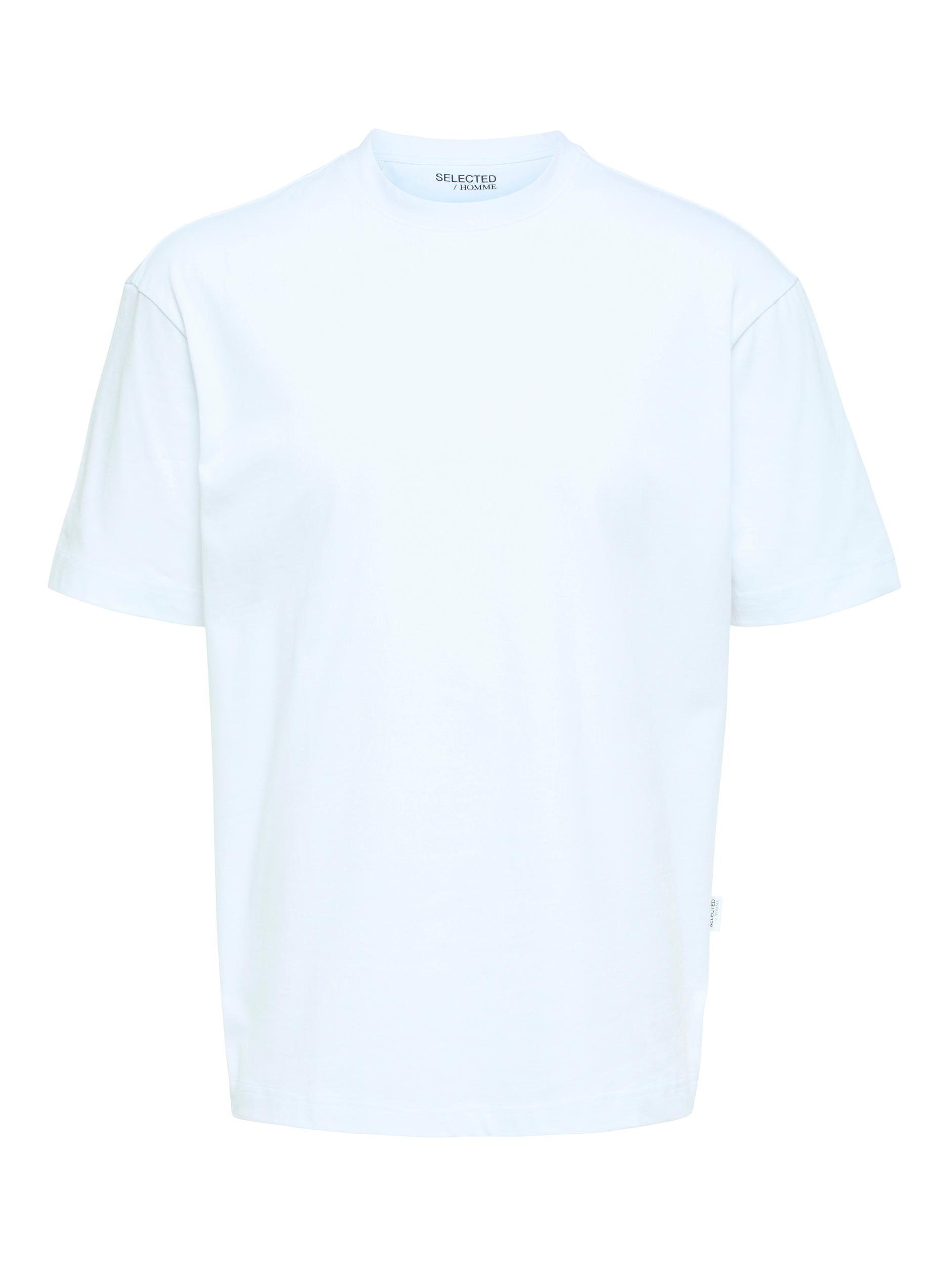 SS HOMME bright white NOOS O-NECK TEE T-Shirt SELECTED SLHLOOSETRUMAN