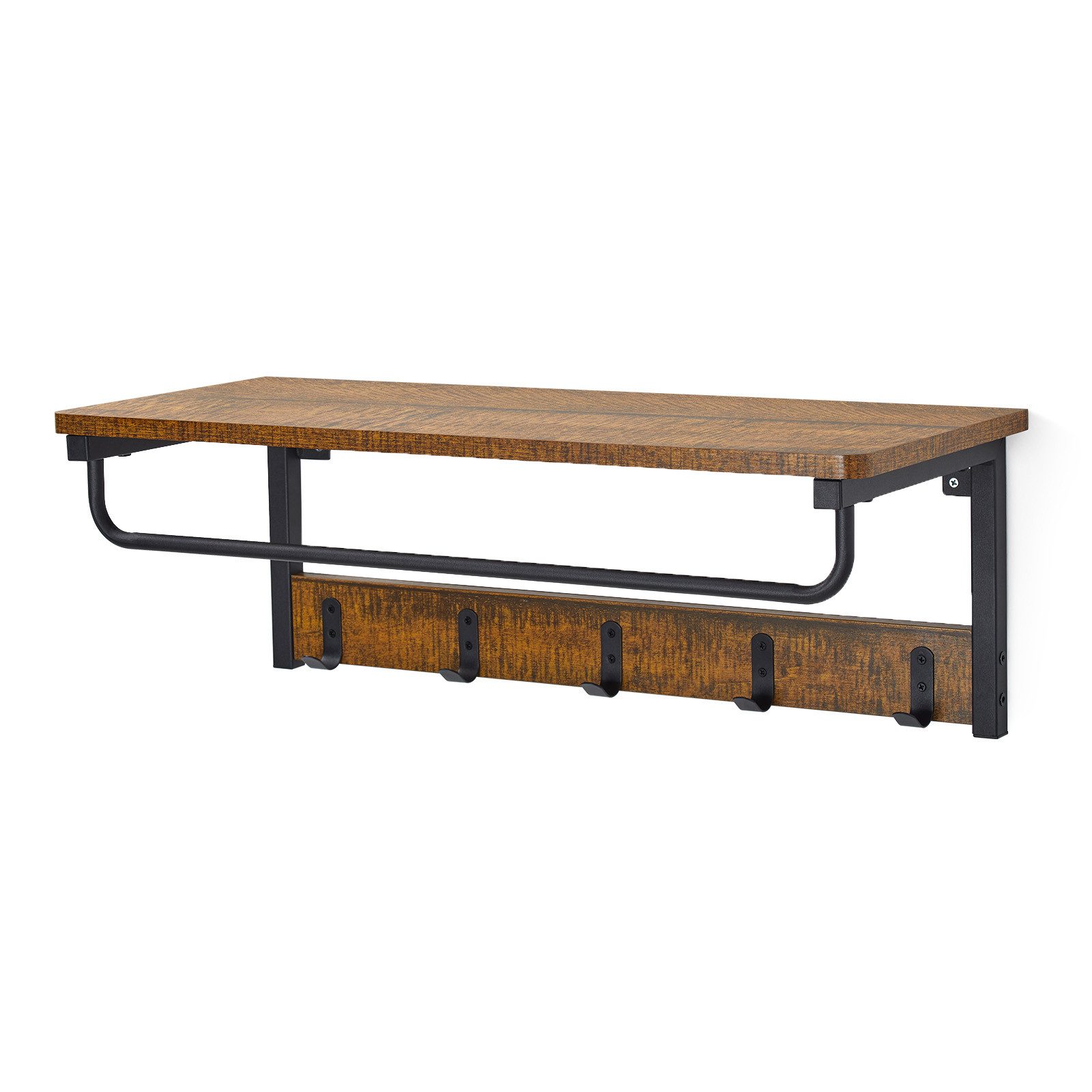 Mondeer Wandgarderobe Wandregal, mit 5 Haken und Ablage, 67 x 28 x 23,5 cm günstig online kaufen