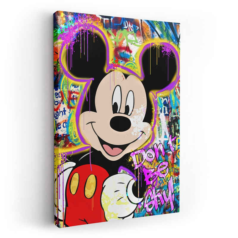 ArtMind XXL-Wandbild Micky - Don't be shy, Premium Wandbilder als Poster & gerahmte Leinwand in 4 Größen, Wall Art, Bild, Canva