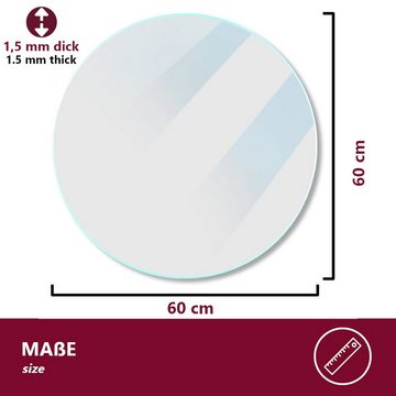 HOOZ Tischdecke transparent und abwischbar 1,5 mm dick schützende Tischfolie (Packung 1-tlg, Ø 60 x 0,15 cm), Rund