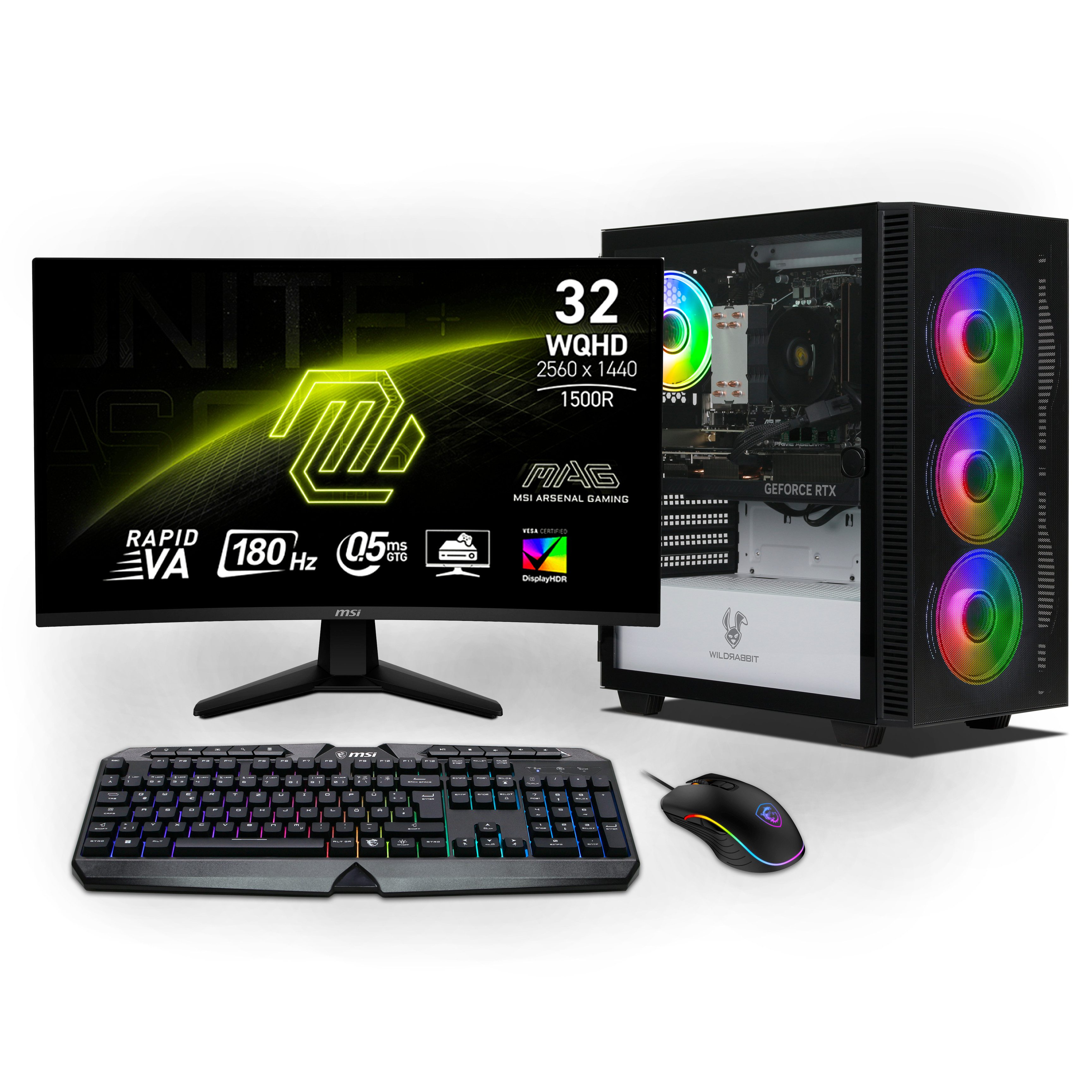 ANKERMANN-PC Ryzen Gaming Bundle PC-Set (AMD Ryzen 7 8700F, GeForce RTX 5070, 32 GB RAM, 1000 GB SSD, Luftkühlung)