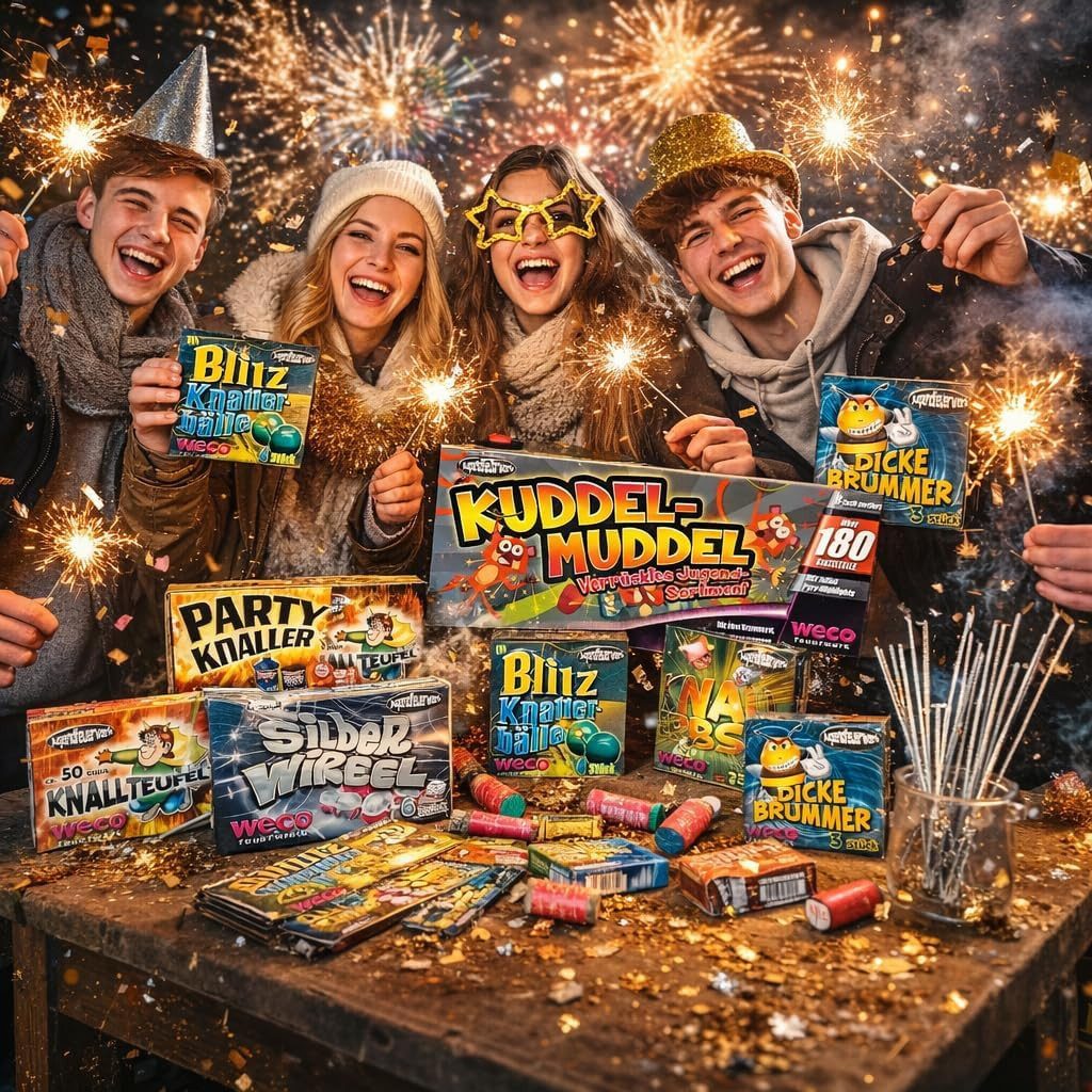 FlameXBurn Geburtstagskerze Party für Jugendefeuerwerk Silvester 2026 (Set, Set)