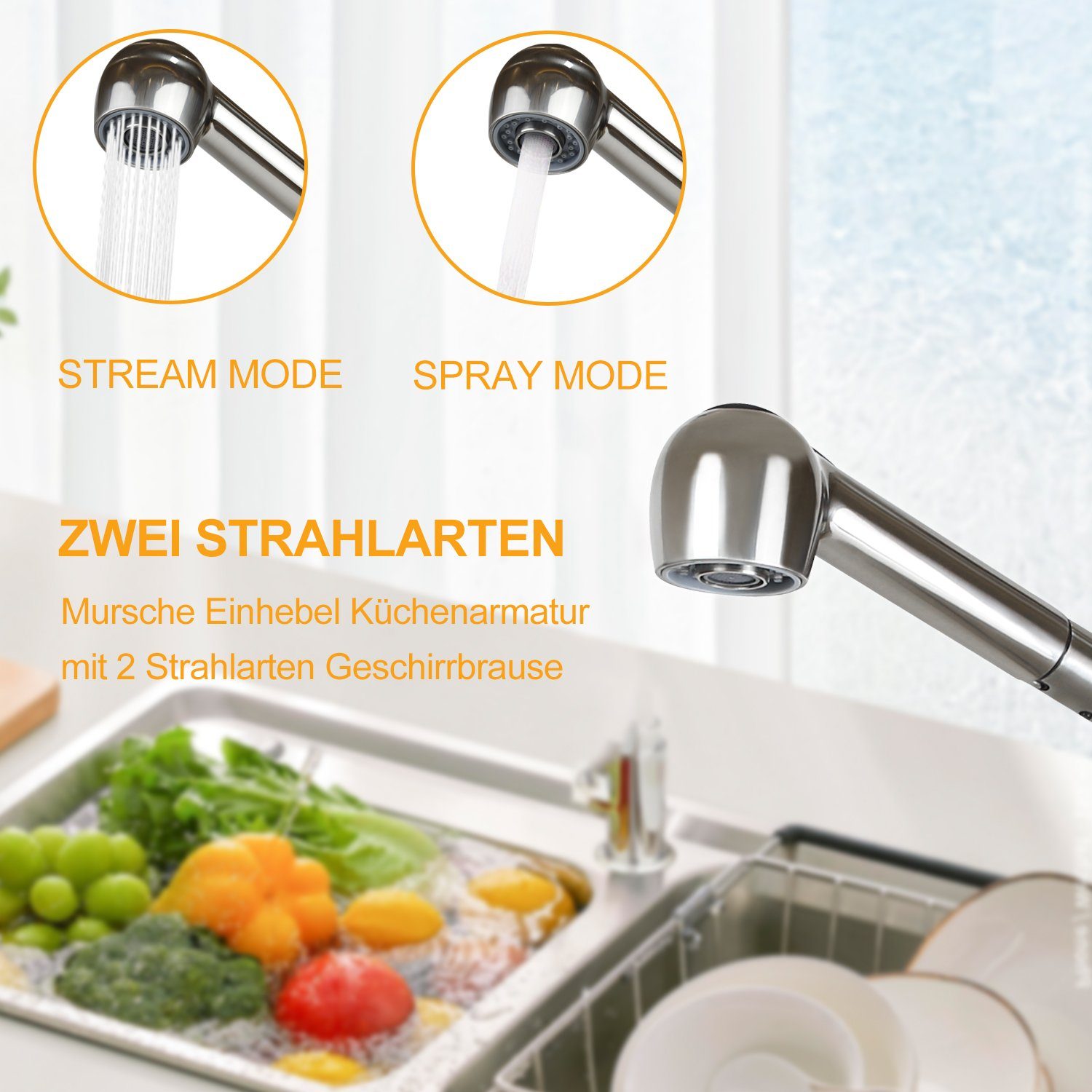 ZMH Küchenarmatur Wasserhahn Küche Spültischarmatur aus günstig online kaufen
