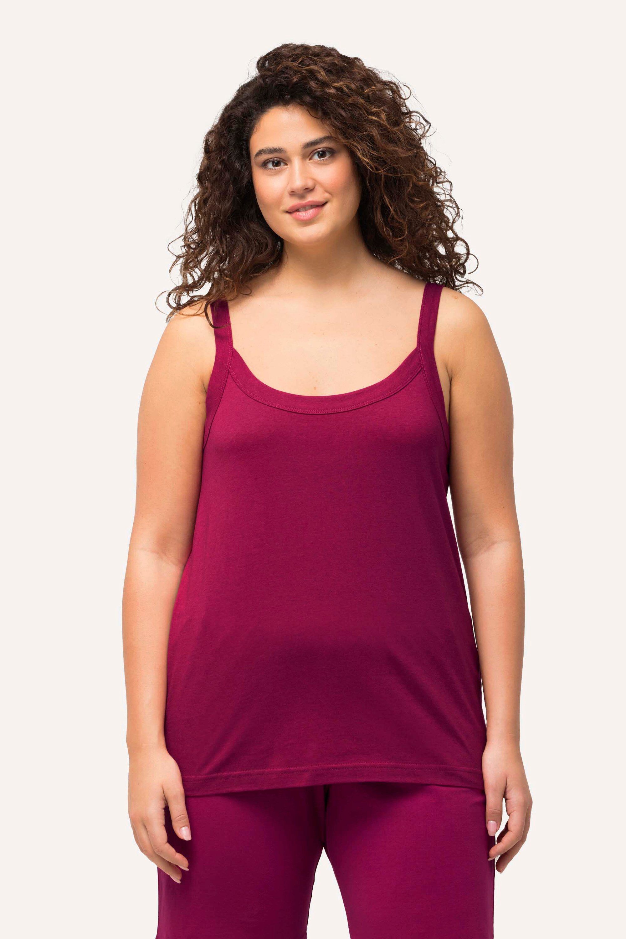 Ulla Popken Longtop Spaghettitop Rundhals Modalmix ärmellos günstig online kaufen