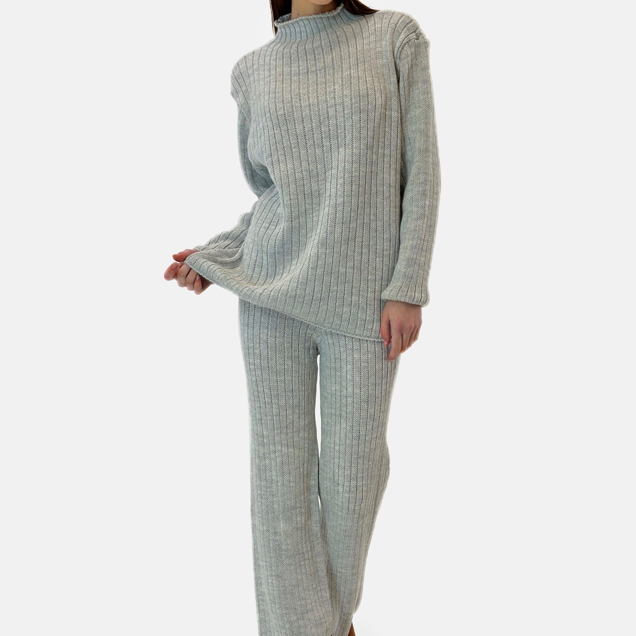 Elara Pullover & Shorts Elara Damen Rundhals Strickset (2-tlg)