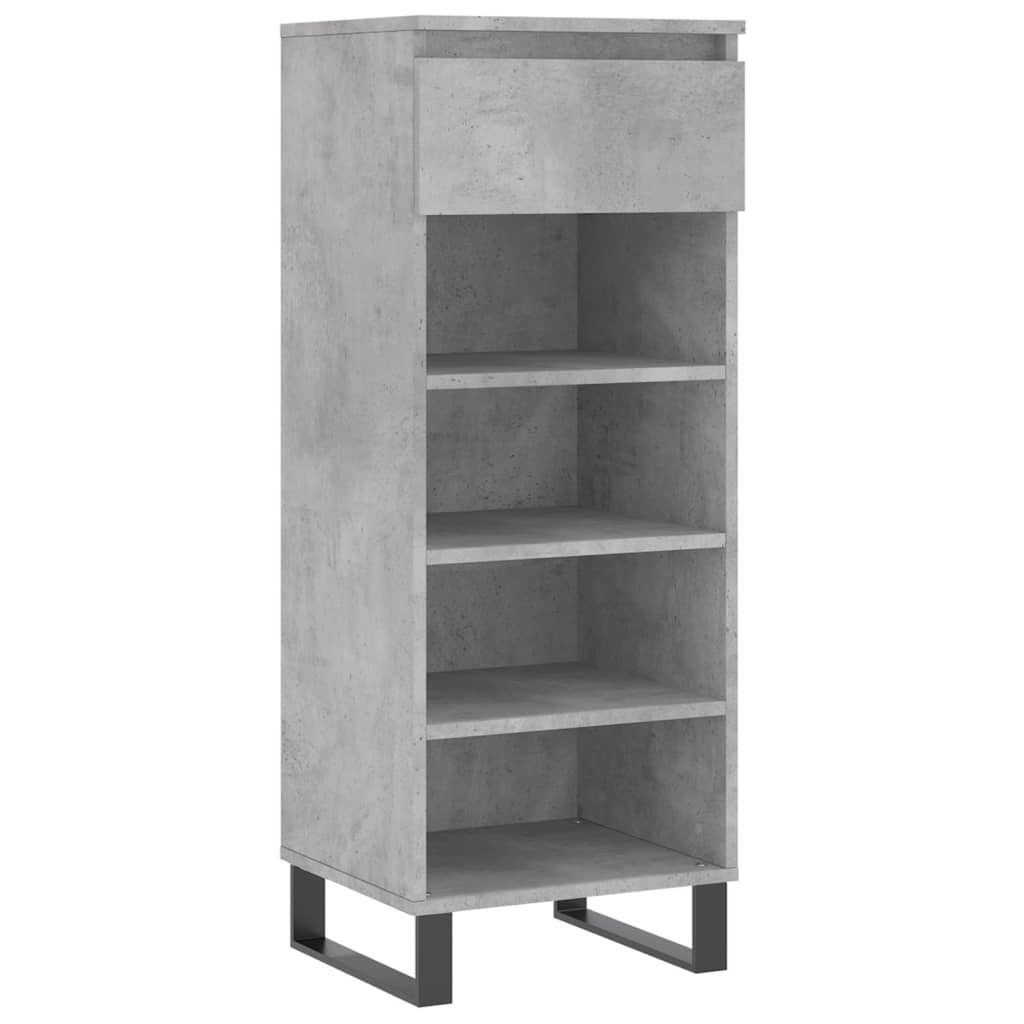 vidaXL Schuhregal Schuhschrank Betongrau 40x36x105 cm Holzwerkstoff, 1-tlg.