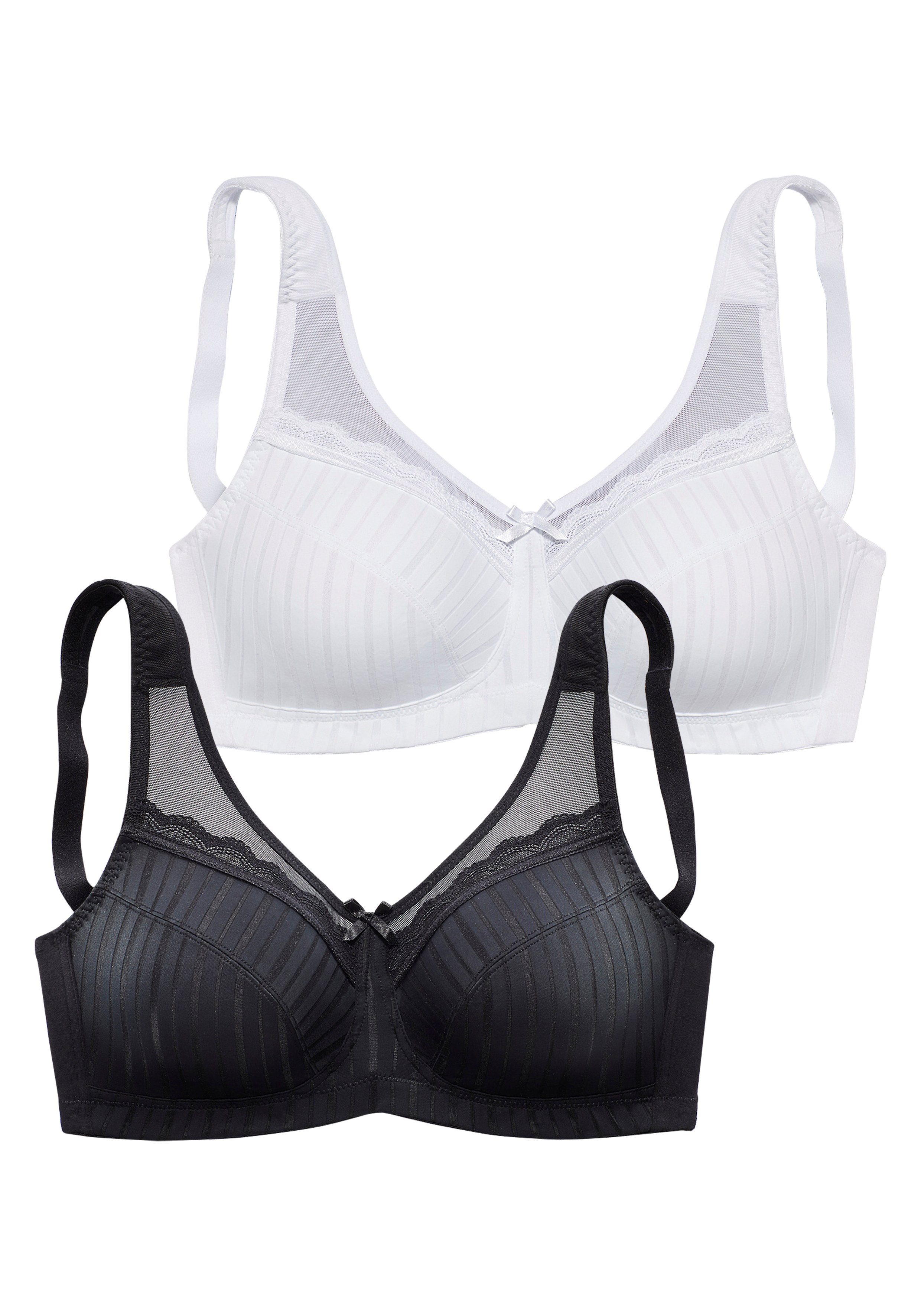 petite fleur by Lascana Entlastungs-BH (Packung, 2 Stück) ohne Bügel mit leicht wattierten Trägern – auch ideal für große Größen – Bild 2 von 5
