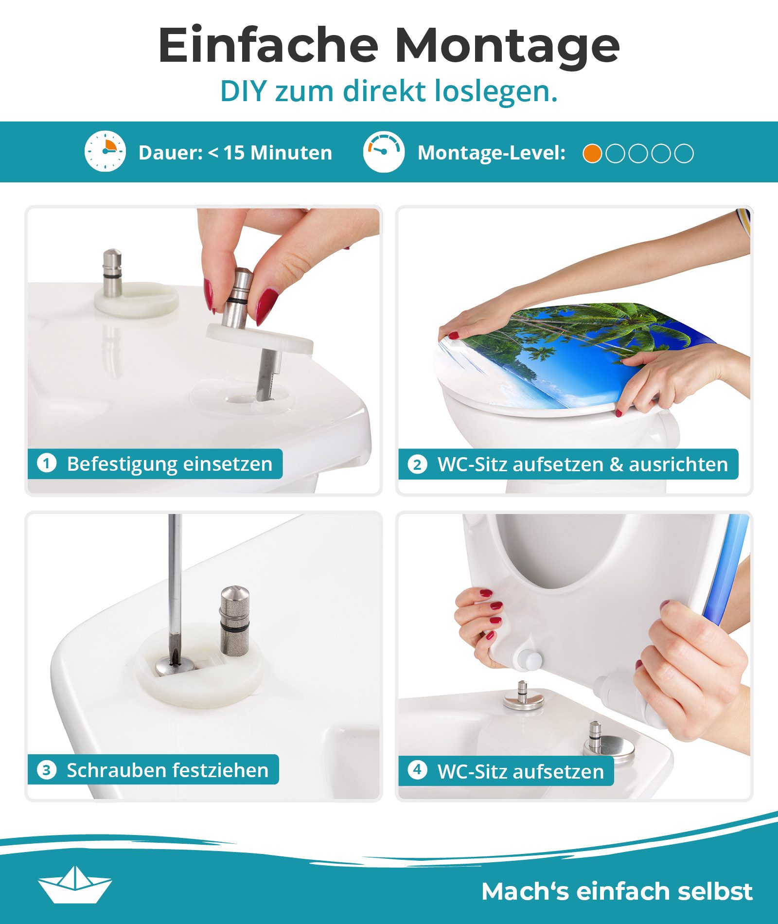 Calmwaters WC-Sitz Motiv Original, Motiv Palmenparadies, günstig online kaufen