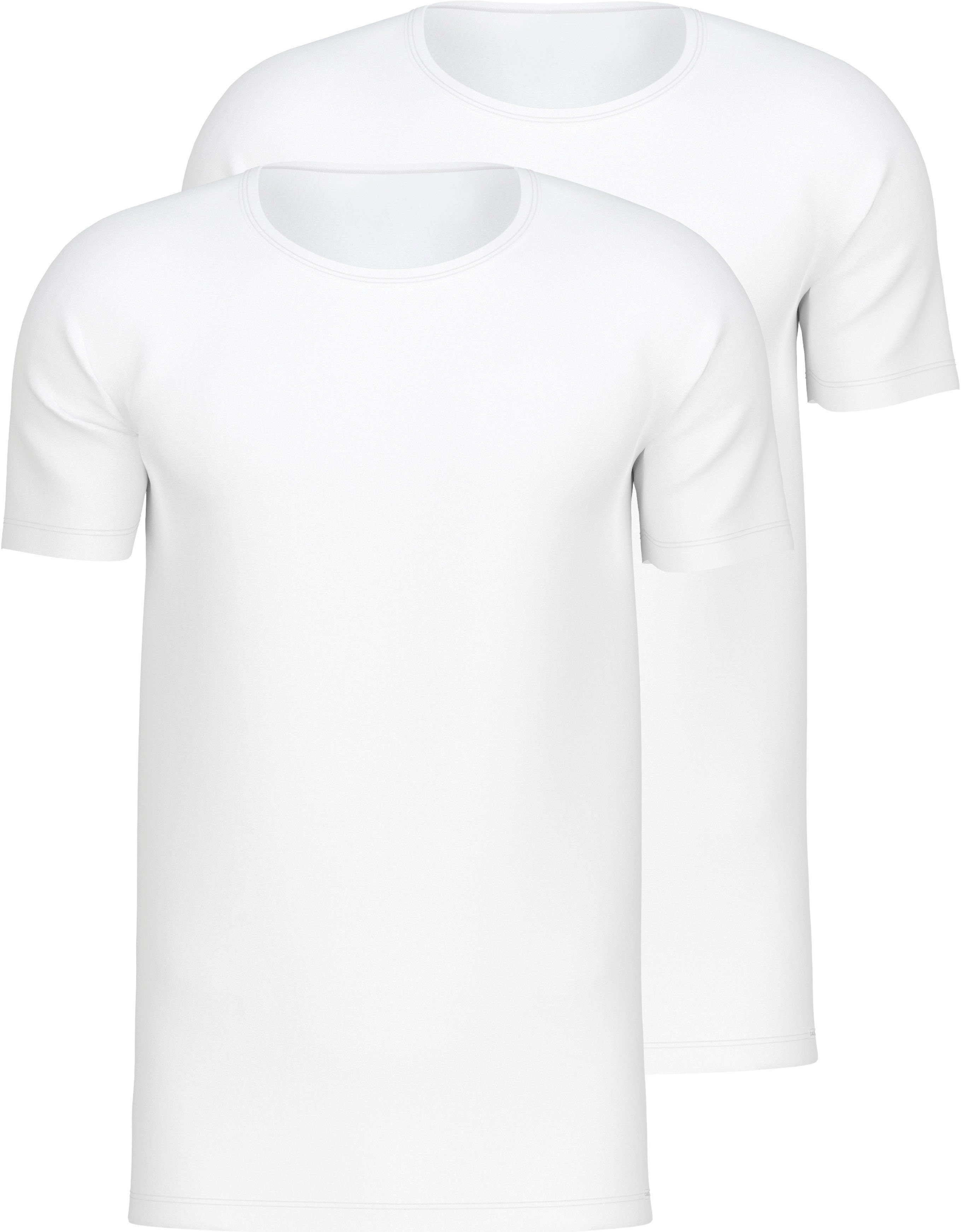 CALIDA T-Shirt Benefit Pack) Rundhals-Ausschnitt, Natural perfekte mit (2er Passform