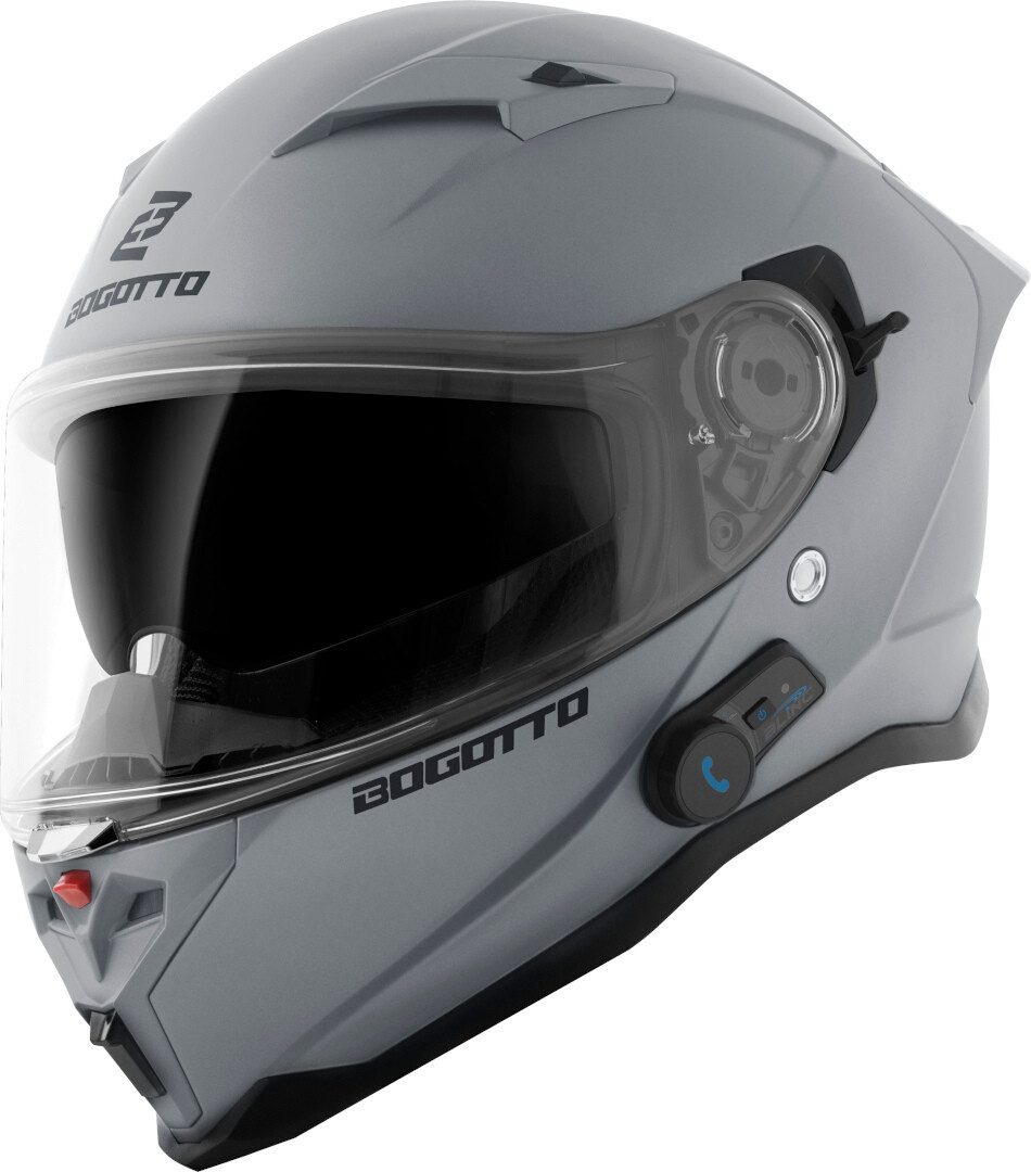 Bogotto Motorradhelm H153 BT Bluetooth Helm, vorbereitet für Kommunikationssystem,integriertes Kommunikationss