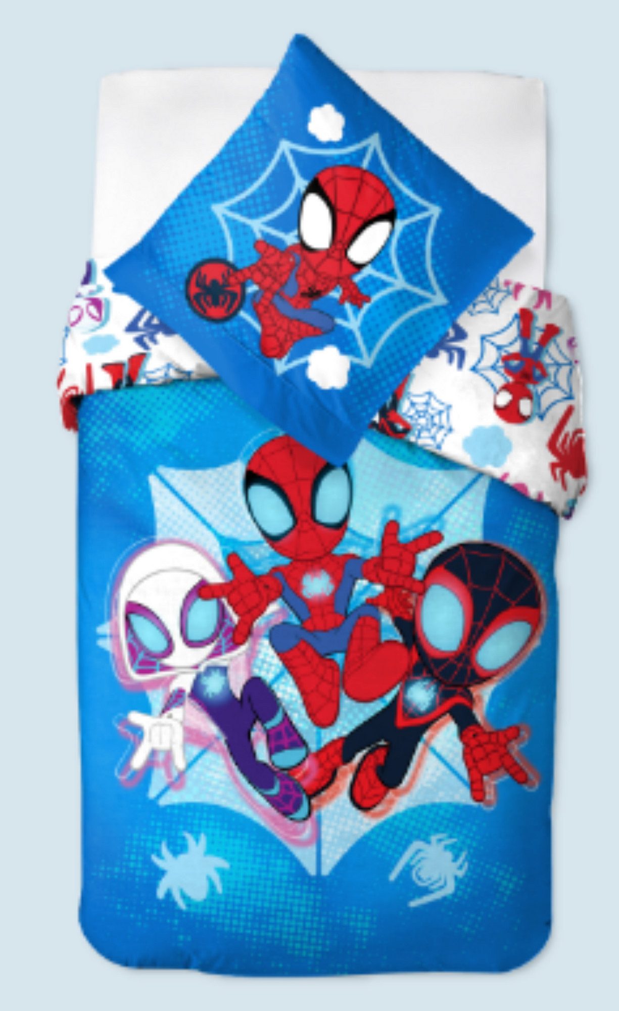Babybettwäsche Spidey Wende Bettwäsche Set 135 x 200 cm 80 x 80 cm