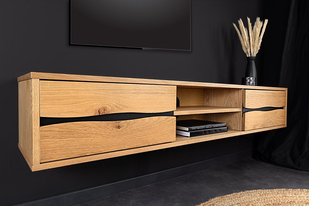 riess-ambiente Lowboard LIVING EDGE 160cm natur / schwarz · TV-Schrank mit günstig online kaufen