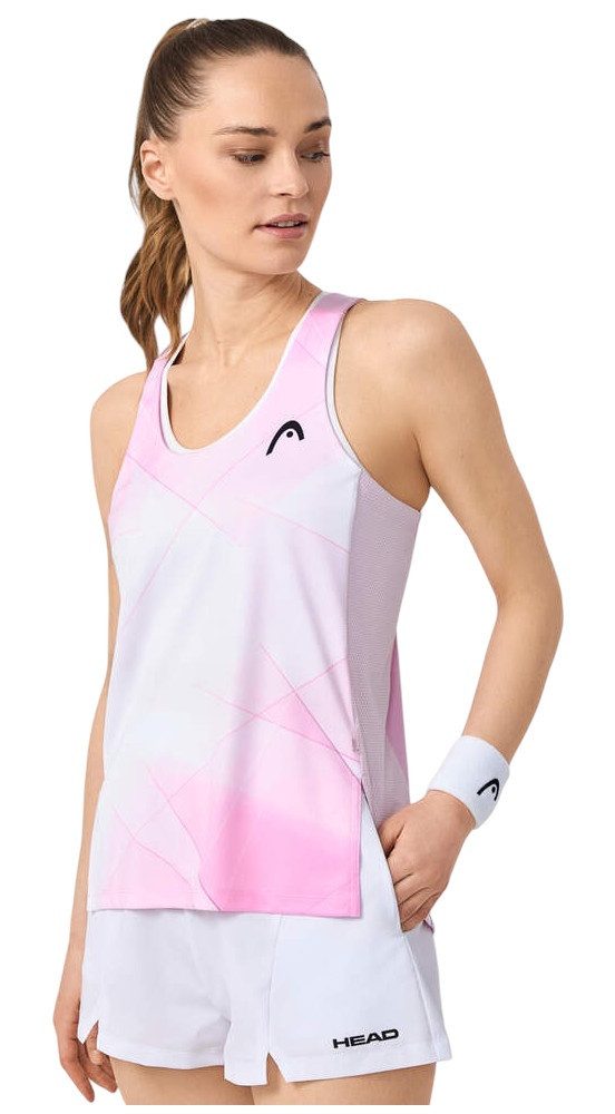 Head Tanktop Tennis-Tank Top Spirit (100% Polyester) weiss/rosa Damen