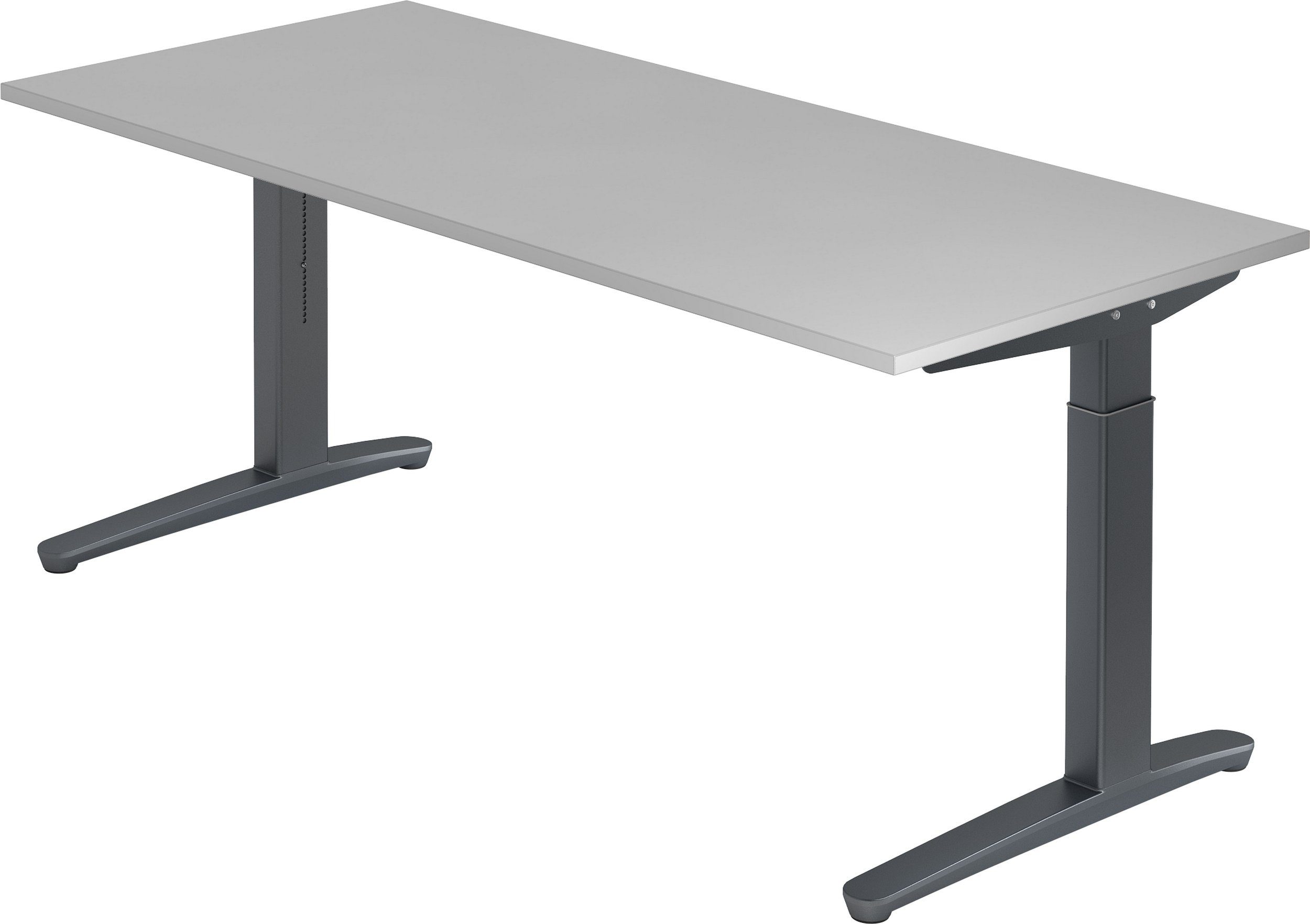 Dekor: cm bümö - Schreibtisch x 80 Serie-XB, Grau - Schreibtisch Graphit Rechteck: 180 Gestell: