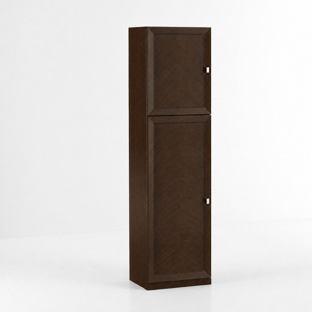 Xlmoebel Hochschrank Moderner Hochschrank mit Fächern in Holzoptik (Hochschrank, Holzoptik) Hergestellt in Europa
