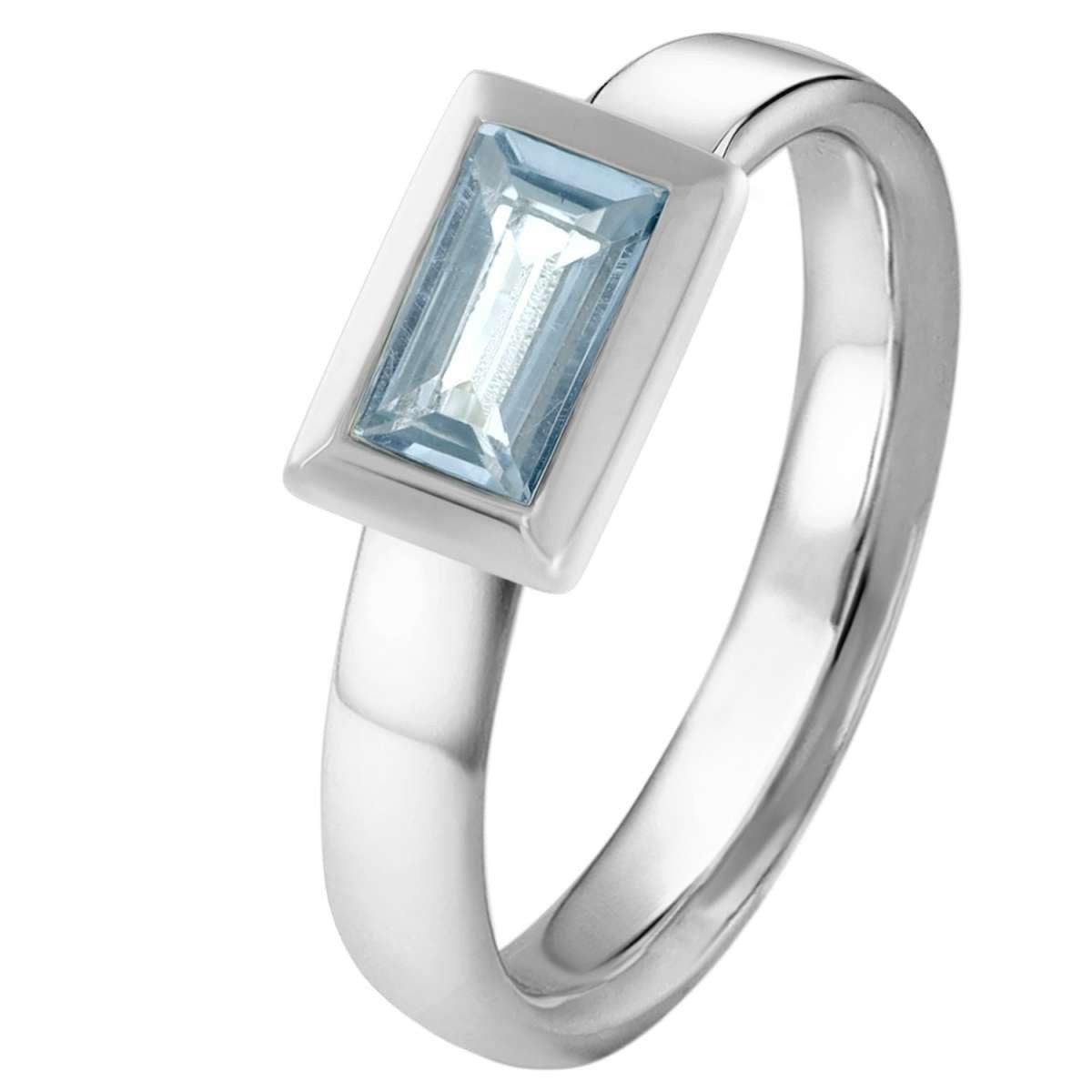 Acalee Goldring 90-1017-01, Topas Ring Weißgold 333 / 8K hellblauer Topas