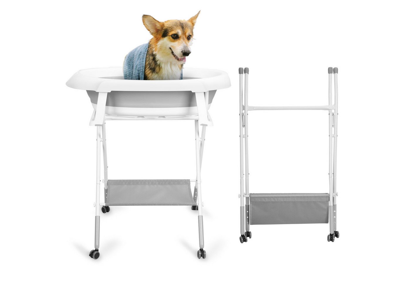 Thumbnail - Rutaqian Badewanne 2 in 1 Hundebadewanne, Erhöhte Haustierbadewanne, Tragbar Badewanne für kleine bis mittelgroße Hunde ...