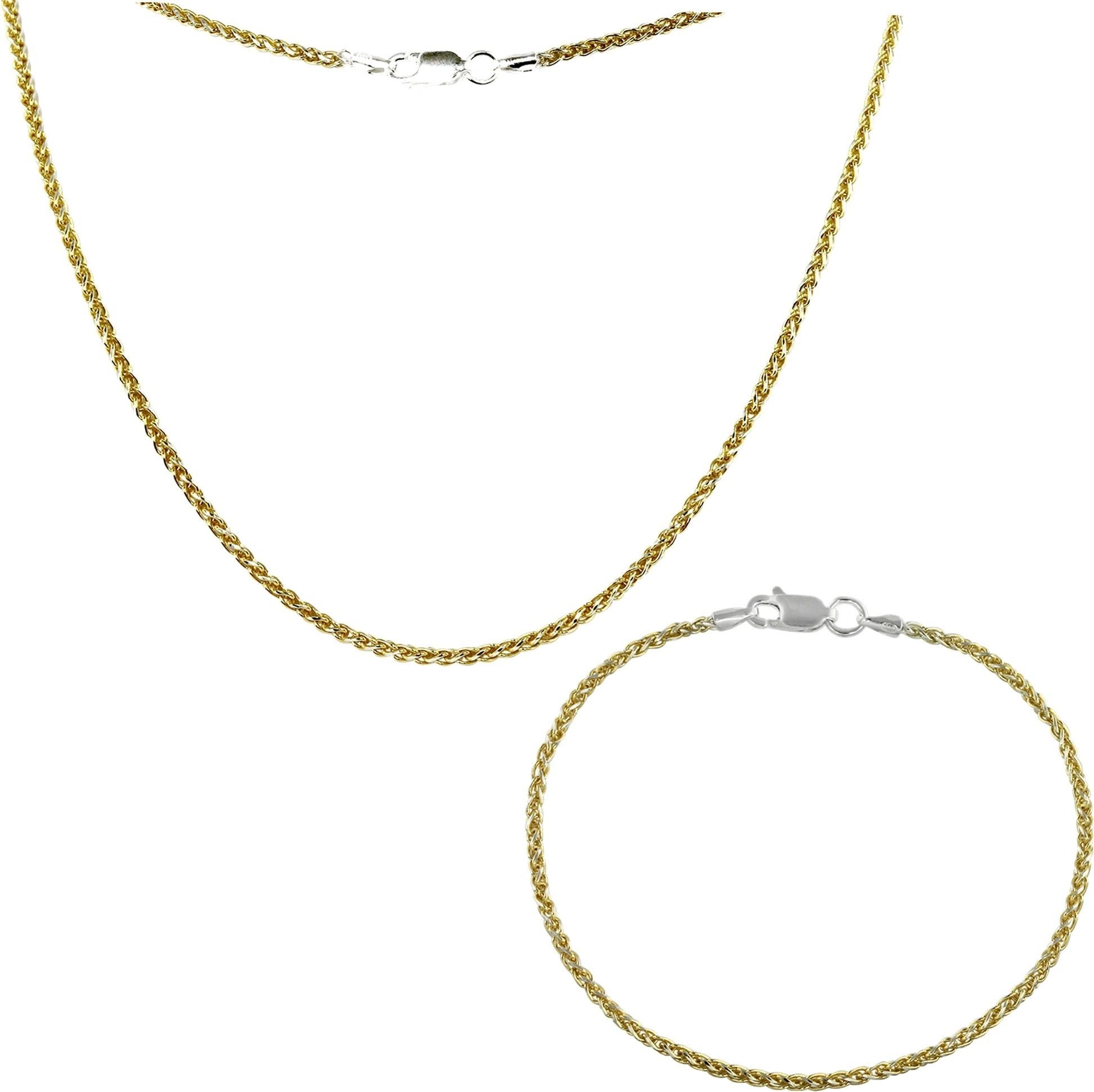 SilberDream Schmuckset SilberDream Kette Armband gelb vergoldet (2-tlg., Schmucksets), Damen Schmucksets aus 925 Sterling Silber, vergoldet (Gelbgold 333), F