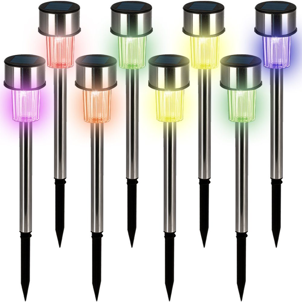 monzana LED Solarleuchte, Solarlampe, 8er Set Solarlampe mit Erdspiess