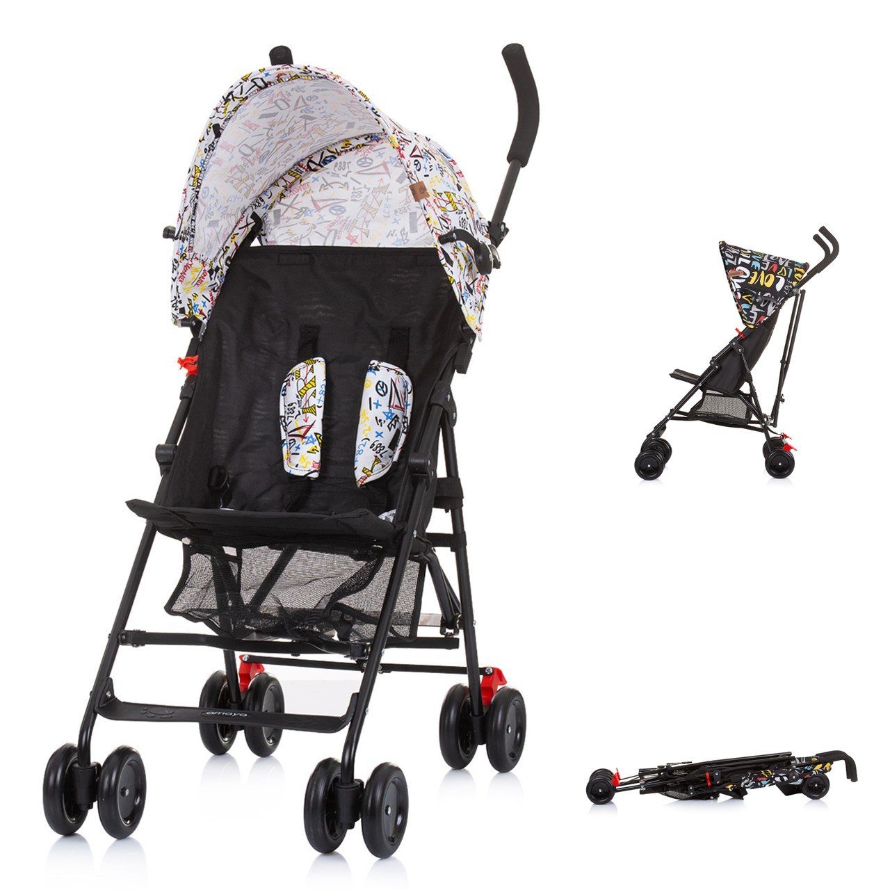 Chipolino Kinder-Buggy Kinderwagen Amaya, Sonnendach verstellbar, faltbar, Korb