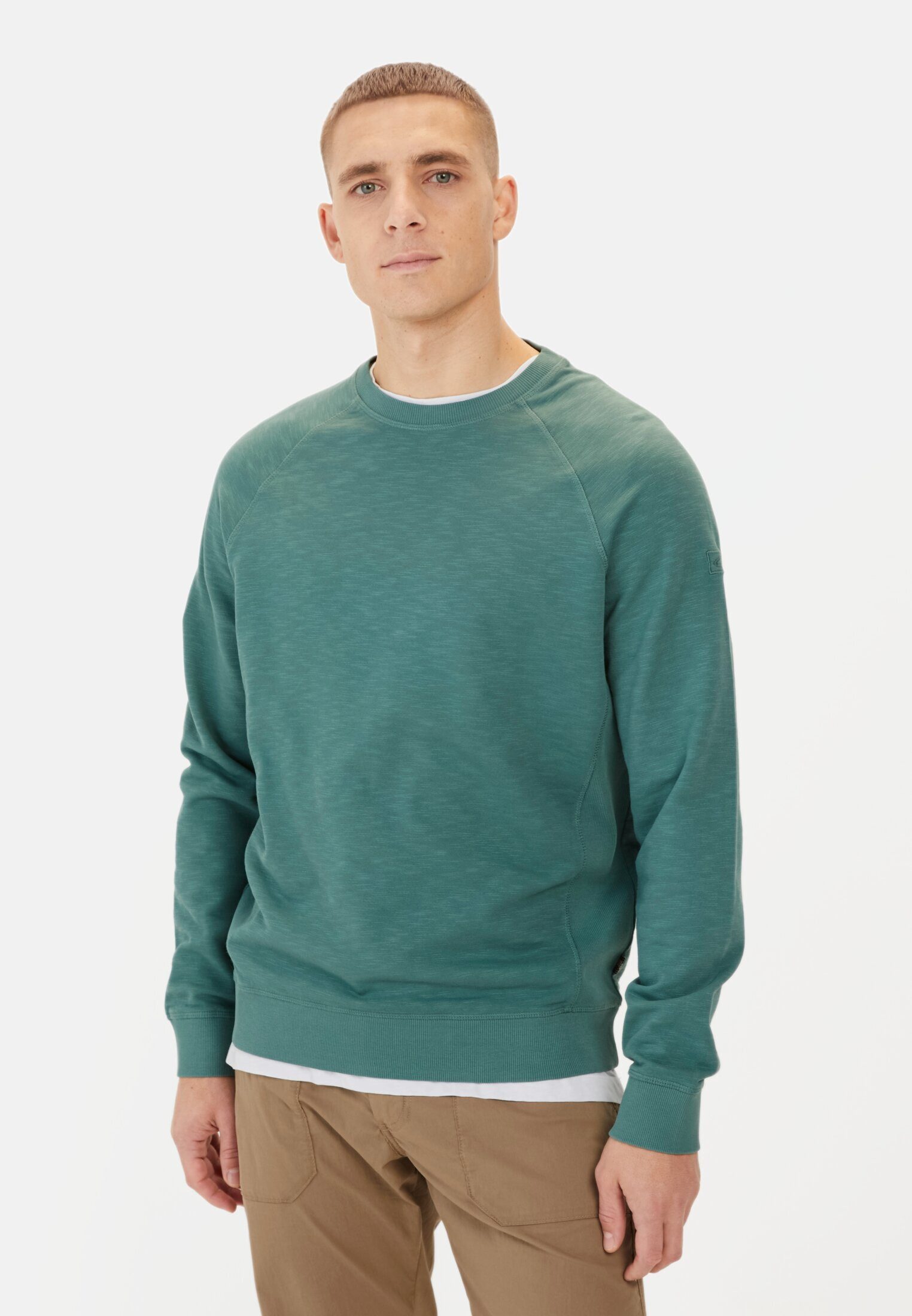 camel active Sweatshirt aus reiner Baumwolle Langarm Rundhals günstig online kaufen