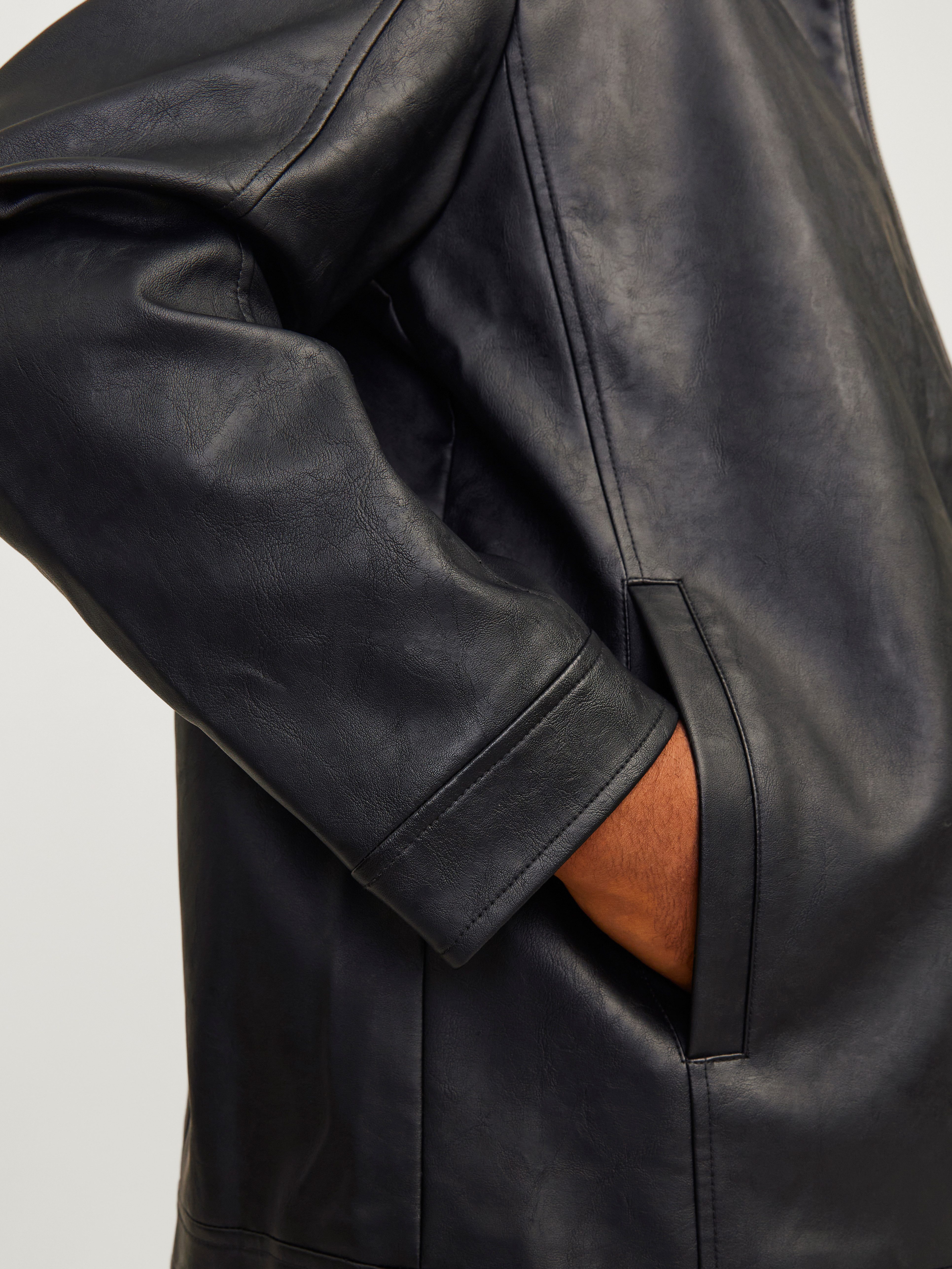 Jack & Jones PlusSize Lederimitatjacke JJEDYLAN CLEAN PU JACKET NOOS PLS in Leder Optik
