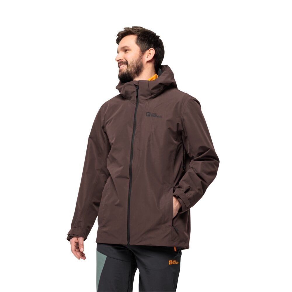 Jack Wolfskin Regenjacke Fernblick 2-Lagen (Wetterschutzjacke, wasserdicht, winddicht) weinrot