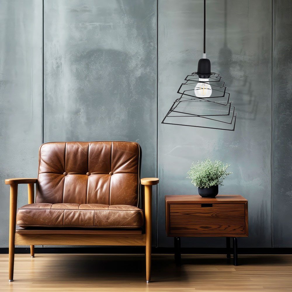 SPOT Light Hängeleuchte, Leuchtmittel nicht inklusive, Pendelleuchte Pendellampe Hängeleuchte Esszimmer Metall schwarz E27