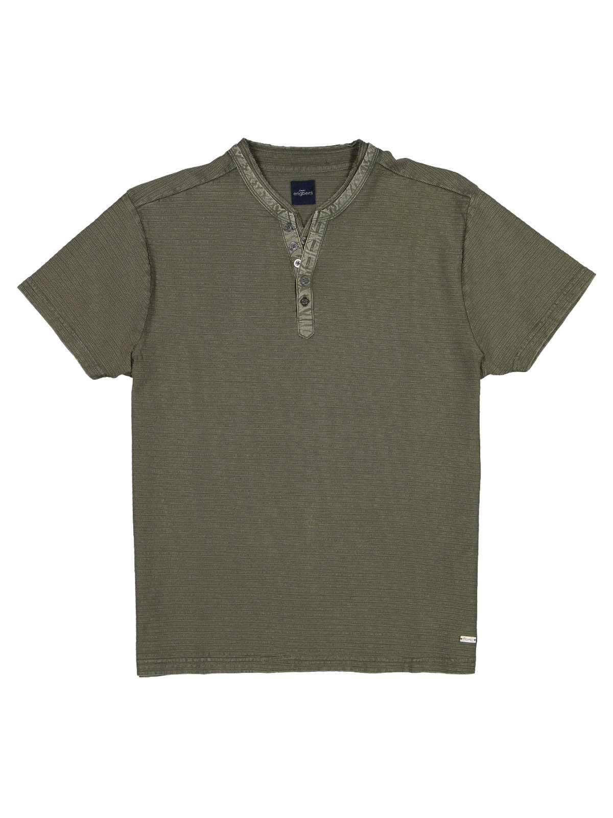 T-Shirt Herren Henley T-Shirt, Oliv