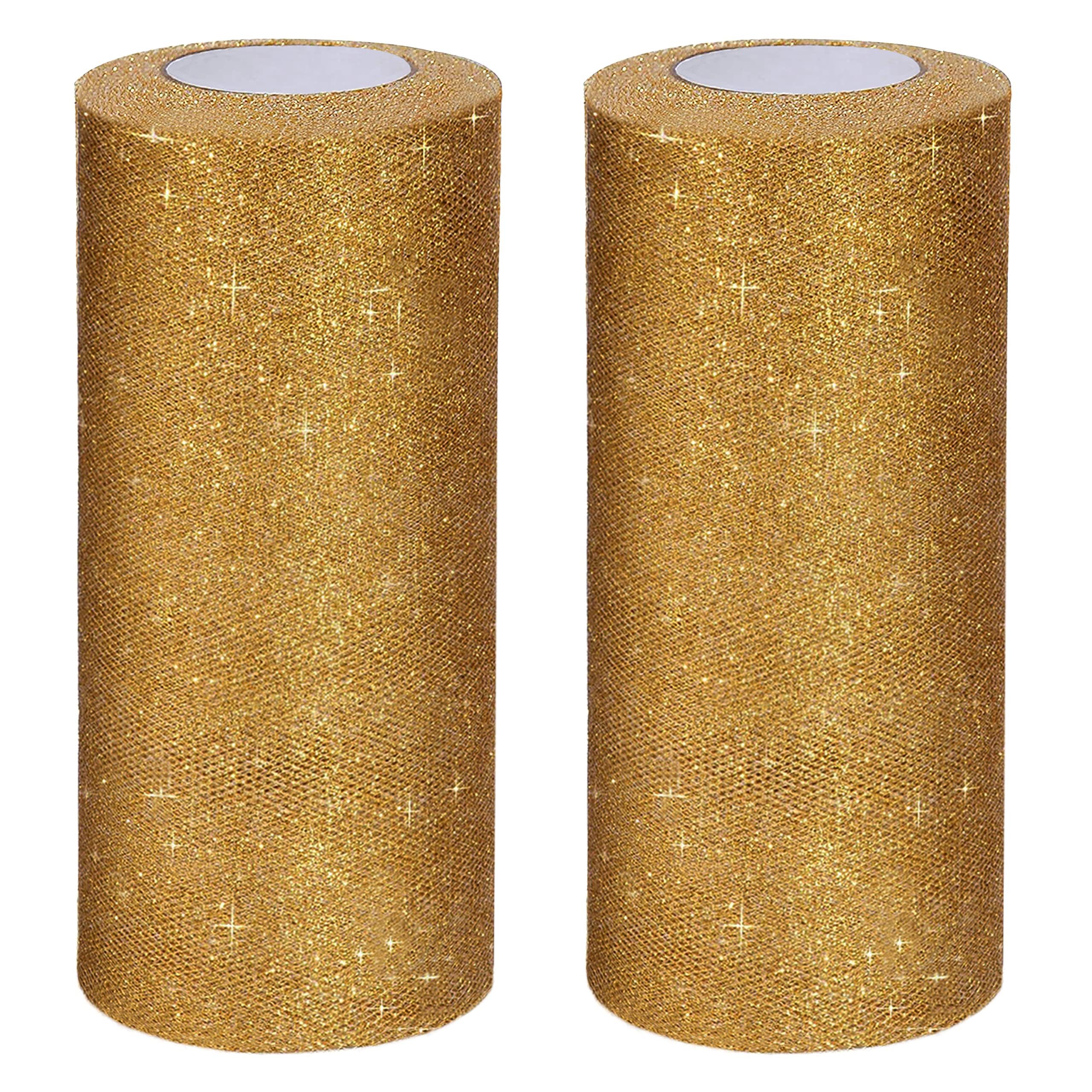 Handi Stitch Streudeko Goldener Tüll mit Glitzereffekt für Tutu-Rock und Dekoration, (2-tlg)