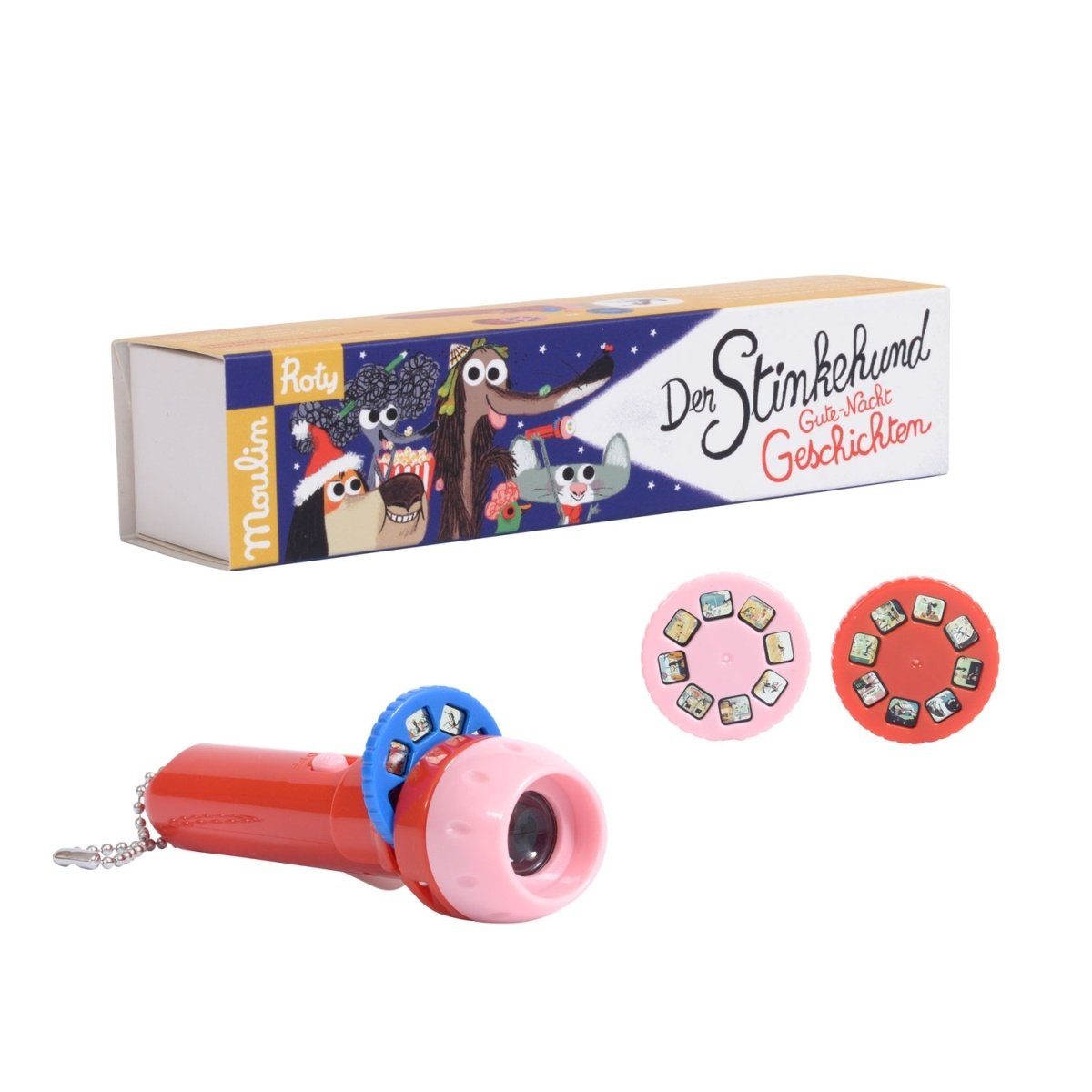 Moulin Roty Projektionslampe Projektionsleuchte Taschenlampe mit Geschichte günstig online kaufen