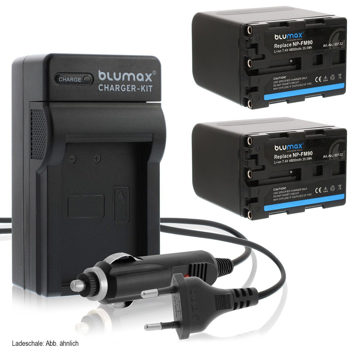 Blumax Set mit -FM50-FM30 NP-FM90 für Kamera-Akku 4800mAh Lader Sony