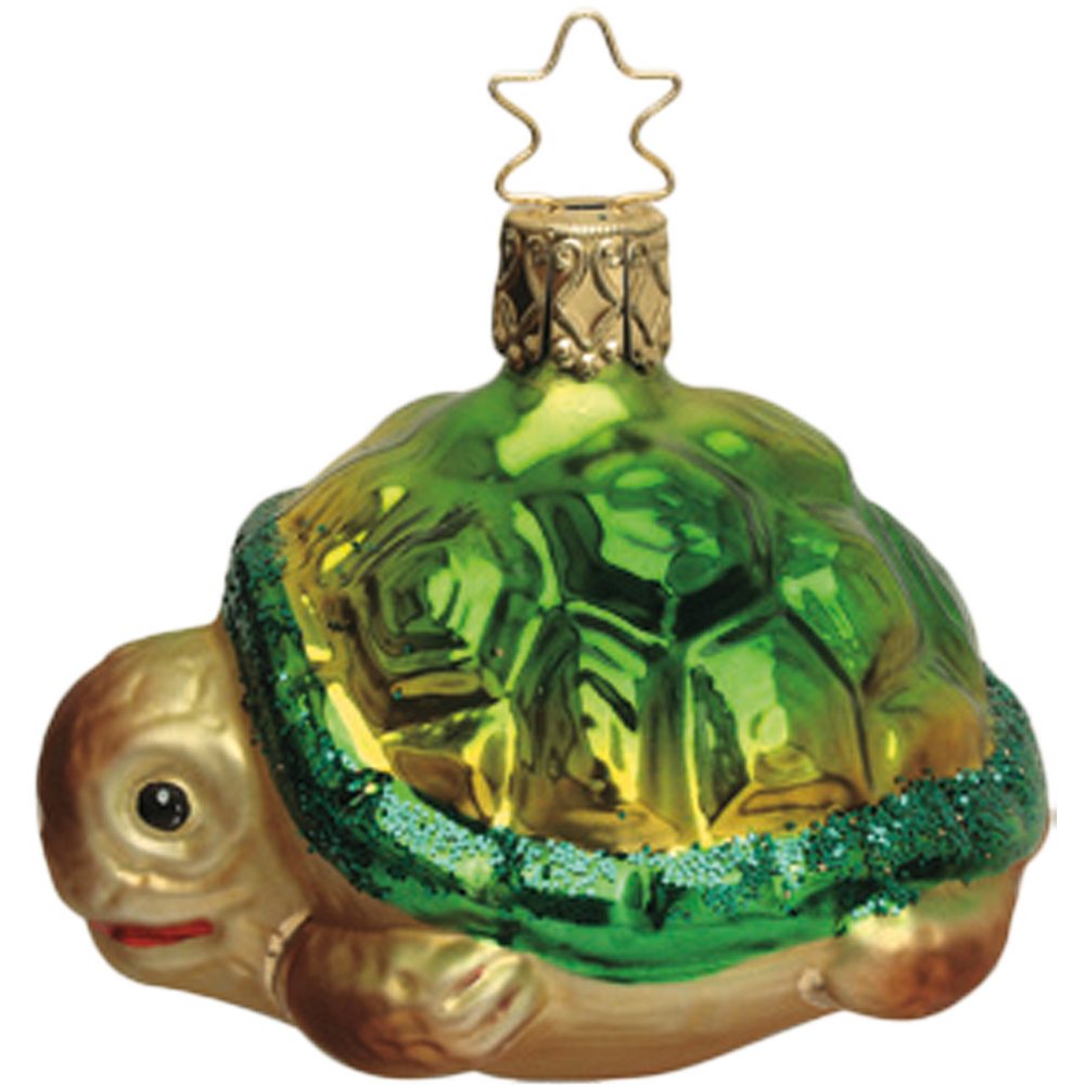 INGE-GLAS® Christbaumschmuck Schildkrötenbaby 6cm (1-tlg), mundgeblasen, handbemalt