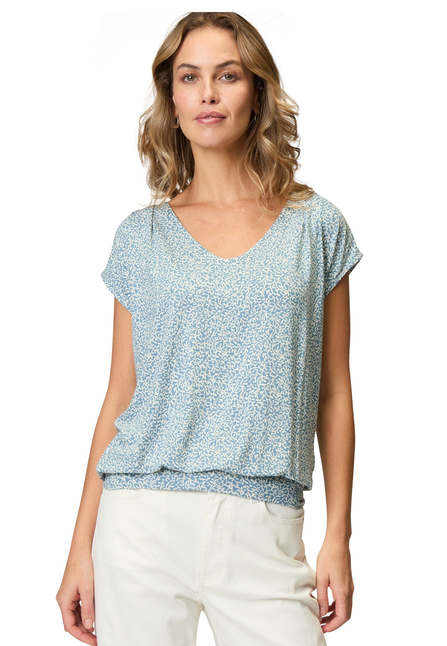 Zero T-Shirt zero Shirt mit Blätterdruck günstig online kaufen