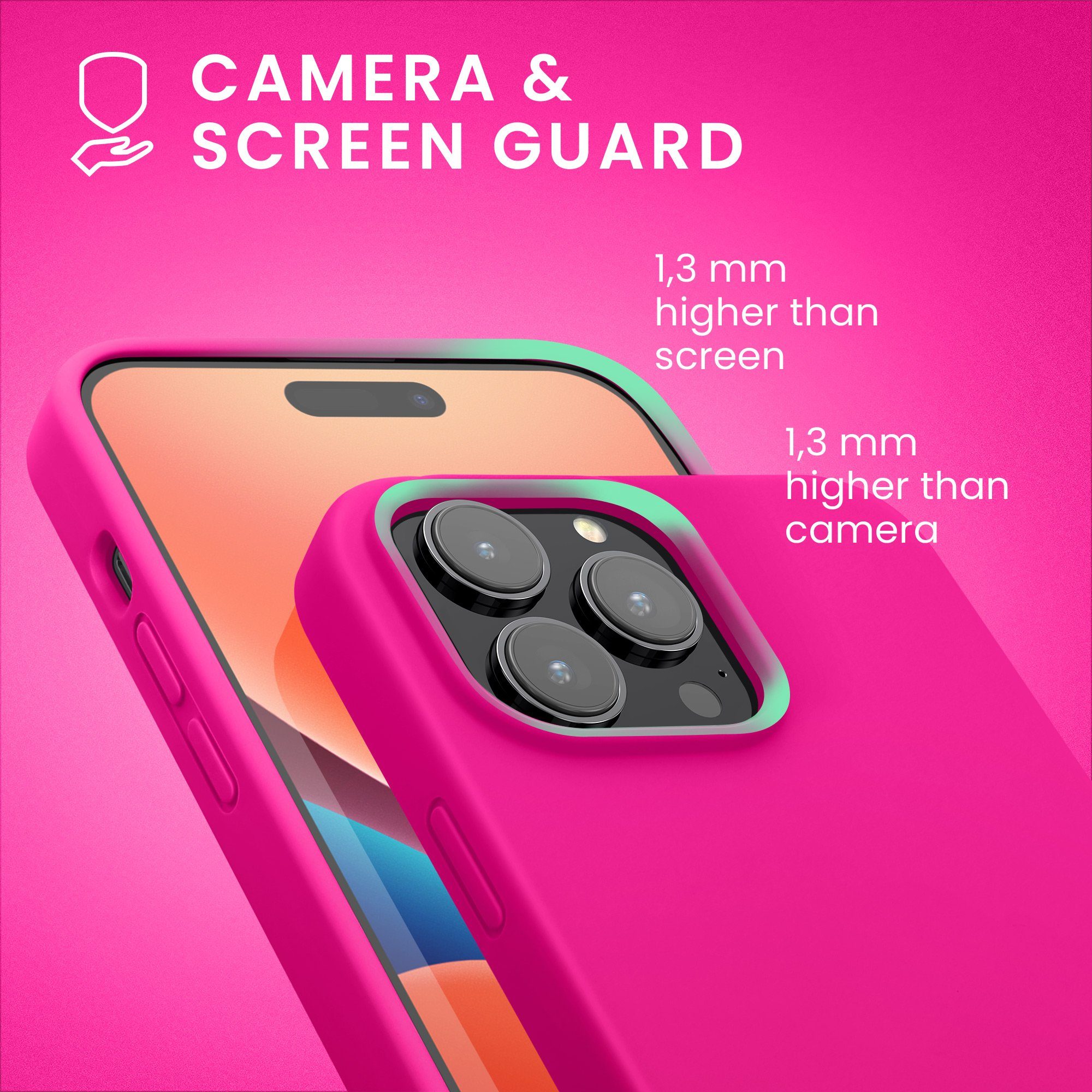 kwmobile Handyhülle Hülle für Apple iPhone 14 Pro Max, Hülle Silikon gummiert - Handyhülle - Handy Case Cover – Bild 5 von 5