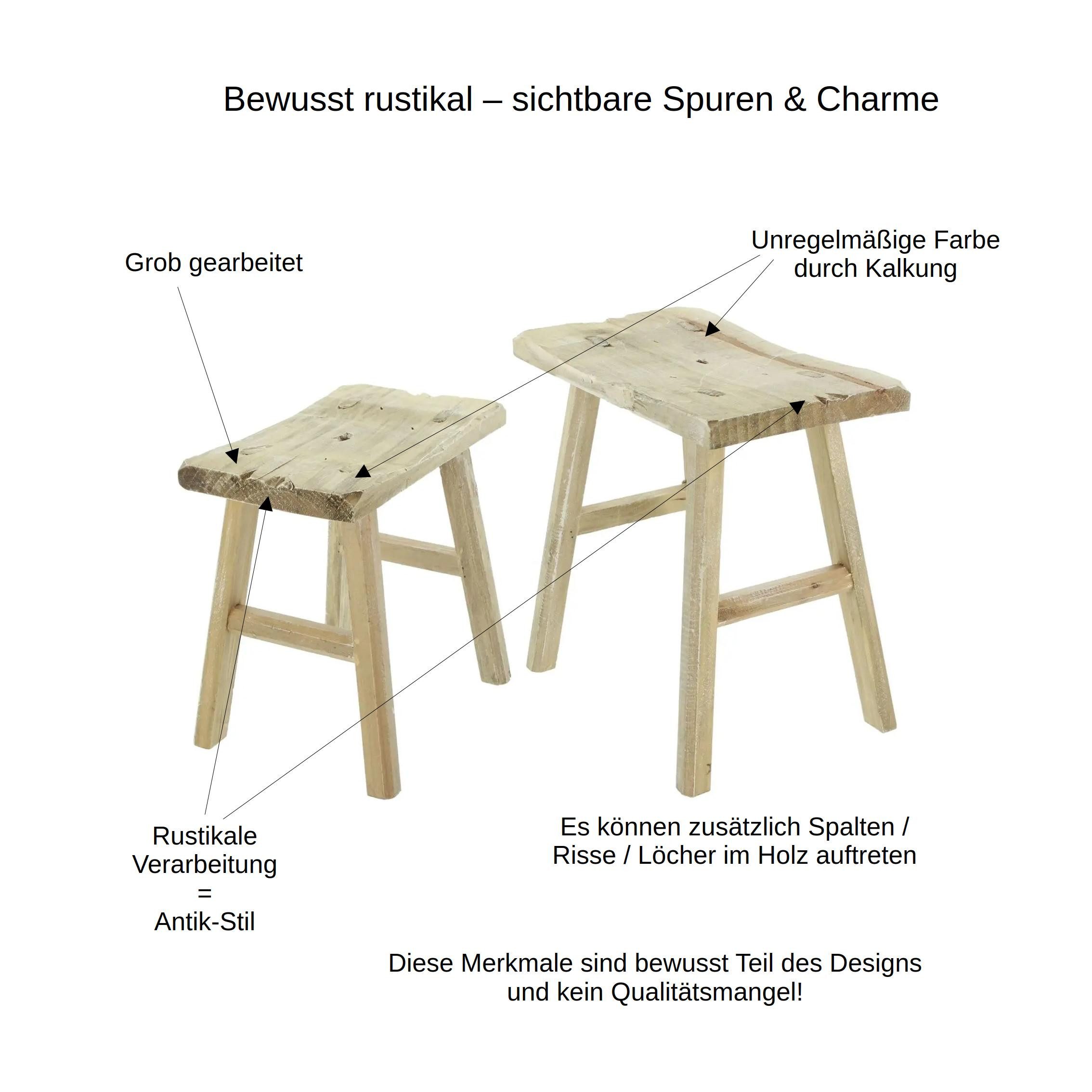 Dekoleidenschaft Blumenhocker "Rustikal" aus Holz im Antik Stil, Blumenhock günstig online kaufen