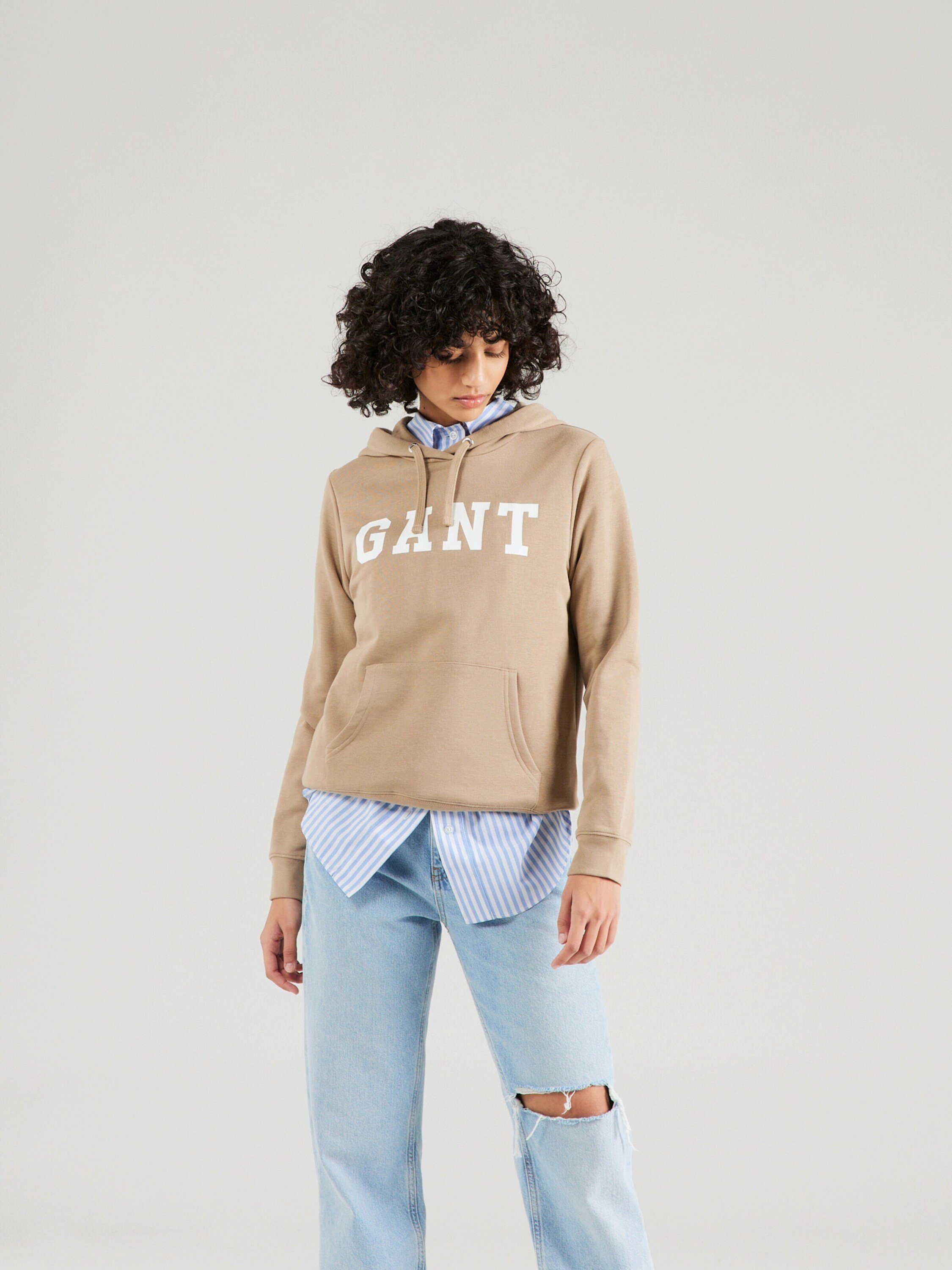 Weiteres (1-tlg) Gant Beige Detail Sweatshirt