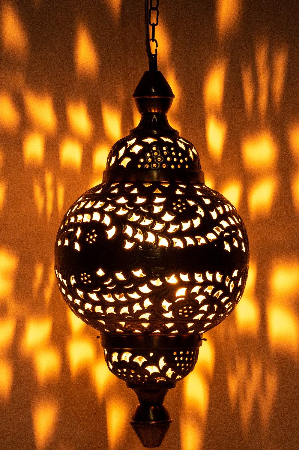 Marrakesch Orient & Mediterran Interior Pendelleuchte Lámpara colgante Fahda Silber, Lámpara oriental hecha a mano, 50 cm, Handarbeit