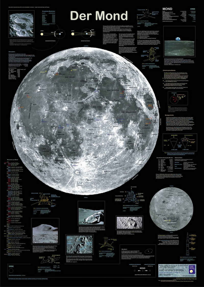 Close Up Poster Der Mond Poster Deutsch DIN A1 59,4 x 84,1 cm