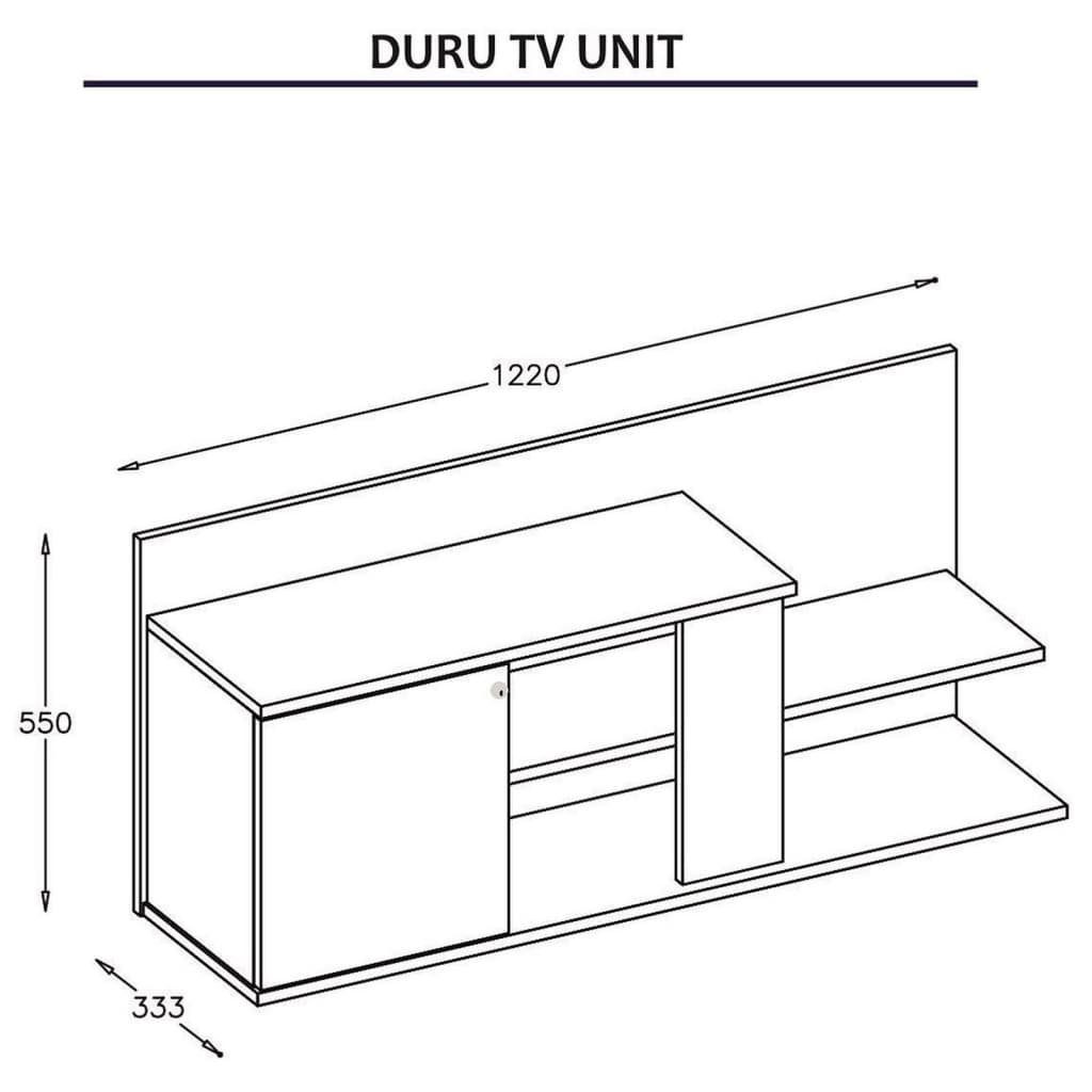 Homemania TV-Schrank TV-Ständer cm Wallnuss 122x33,3x55 Duru (1-St)