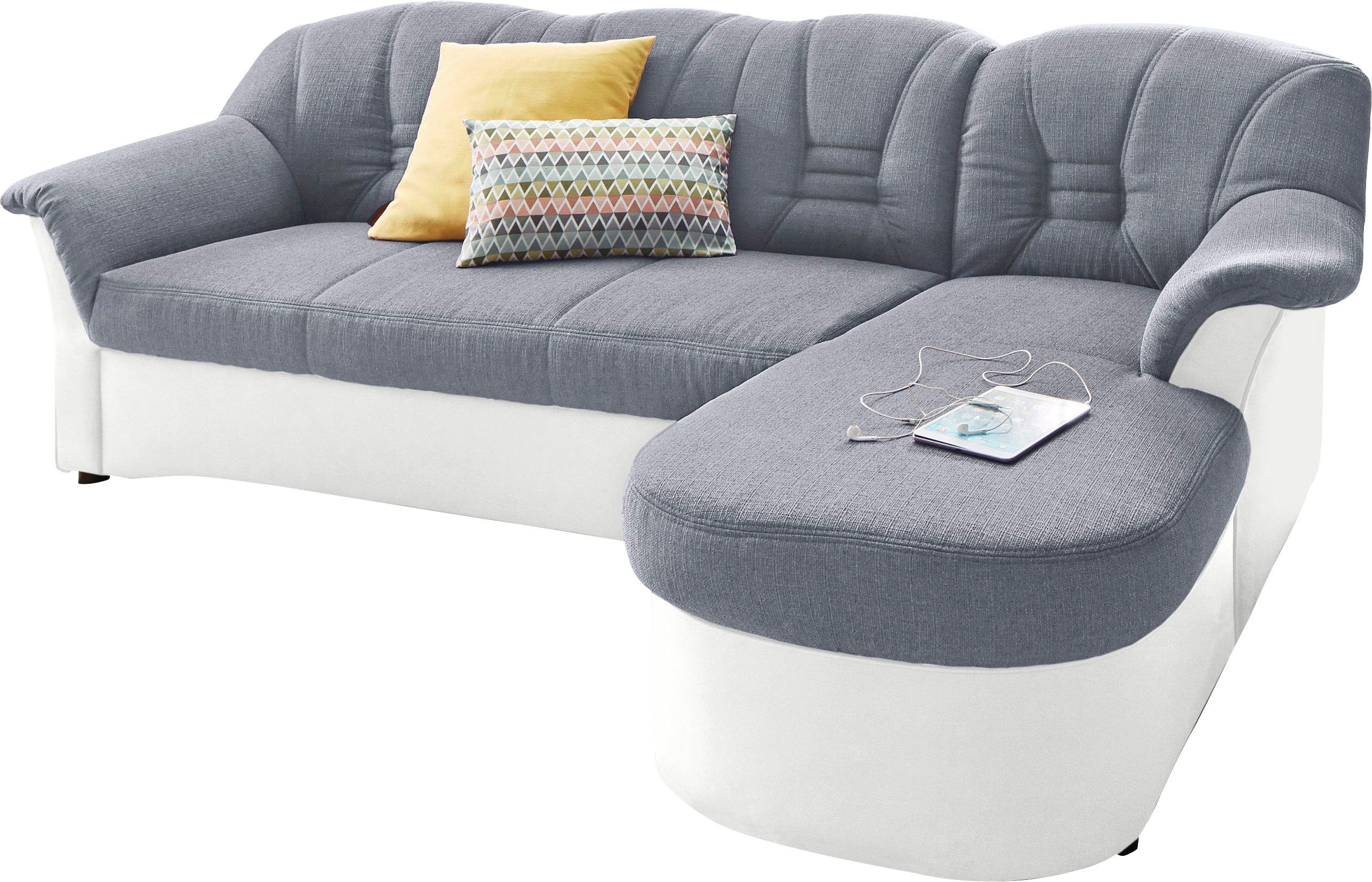 DOMO collection Ecksofa "Elva, zeitlose Formensprache, elegante Rückenstepp günstig online kaufen