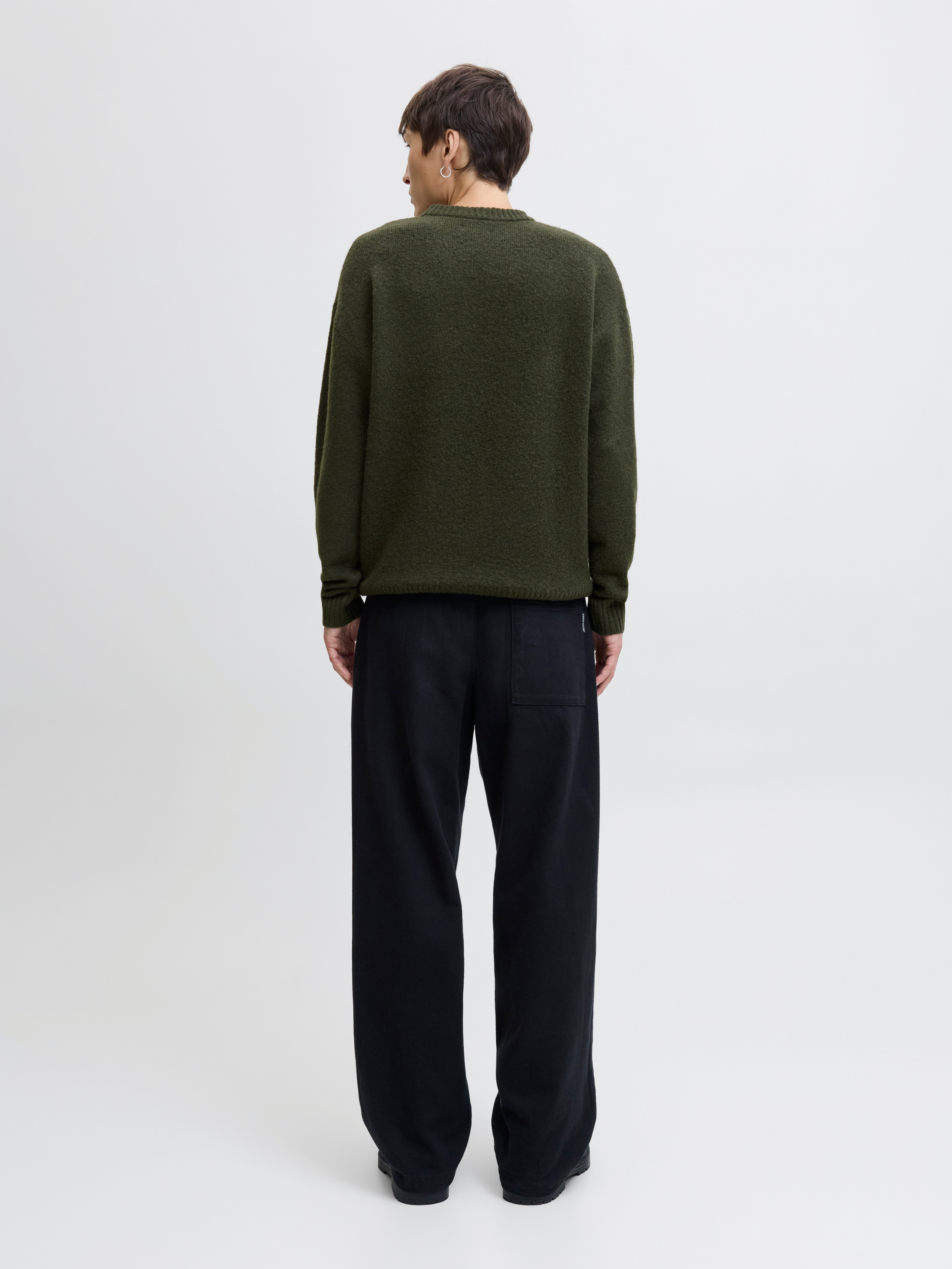 Jack & Jones Strickpullover JJESOHO OLLIE KNIT CREW NECK SN Materialmix, relaxed fit