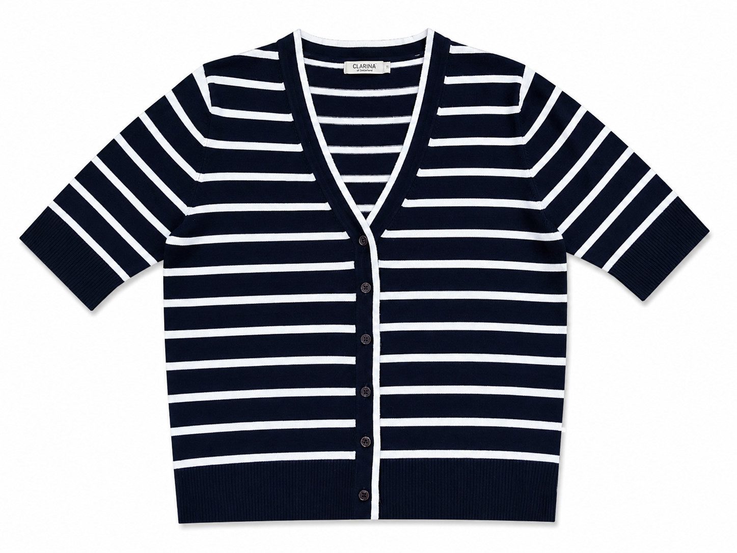 Clarina Strickjacke V-Cardigan, 1/2 Arm, Ringel 227108692