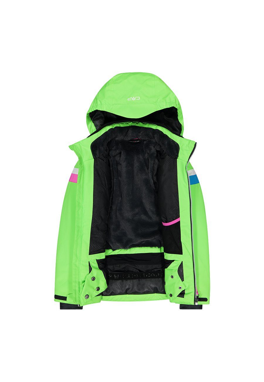 CMP Skijacke CMP Mädchen Skijacke Hood Color-Block 3 Zip im mit grün